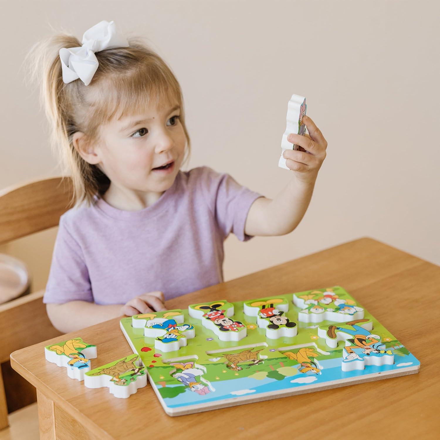imageMelissa ampamp Doug Disney Mickey Mouse Wooden Chunky Puzzle  8Piece Disney Character Puzzle for Toddlers and Kids Ages 2
