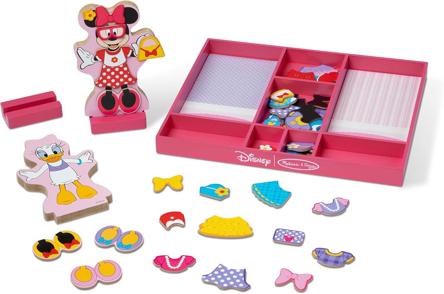 imageMelissa ampamp Doug Disney Minnie Mouse ampamp Daisy Duck Magnetic DressUp Wooden Dolls  Pretend Play Set 40 pcs Minnie Mouse Toys Disney Dress Up Dolls for Preschoolers ampamp Kids Ages 3Minnie  Daisy