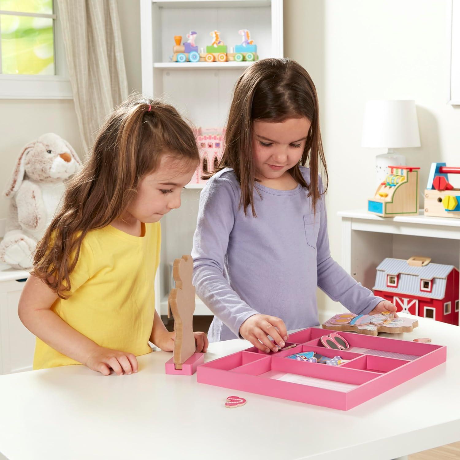 imageMelissa ampamp Doug Disney Minnie Mouse ampamp Daisy Duck Magnetic DressUp Wooden Dolls  Pretend Play Set 40 pcs Minnie Mouse Toys Disney Dress Up Dolls for Preschoolers ampamp Kids Ages 3Minnie  Daisy