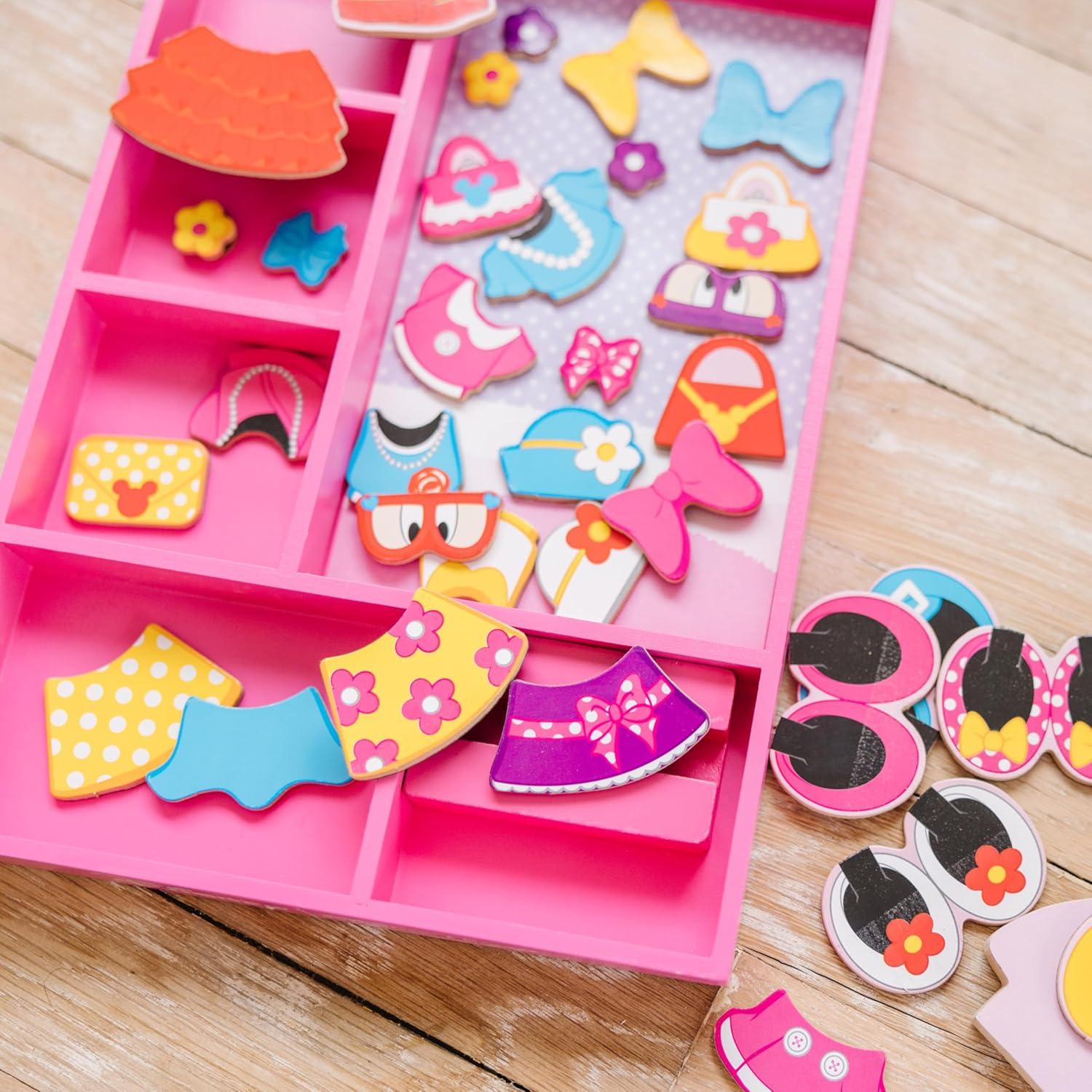 imageMelissa ampamp Doug Disney Minnie Mouse ampamp Daisy Duck Magnetic DressUp Wooden Dolls  Pretend Play Set 40 pcs Minnie Mouse Toys Disney Dress Up Dolls for Preschoolers ampamp Kids Ages 3Minnie