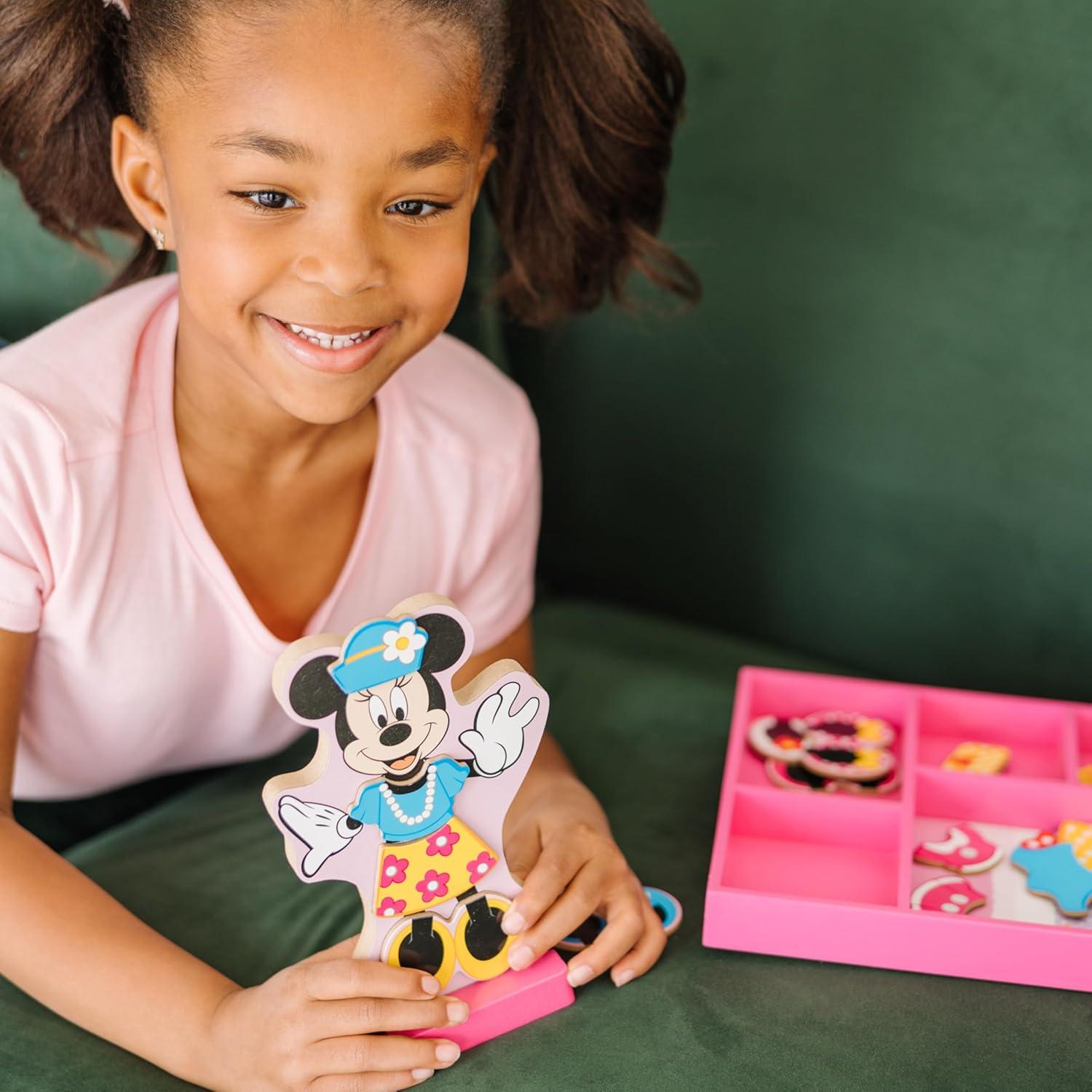 imageMelissa ampamp Doug Disney Minnie Mouse ampamp Daisy Duck Magnetic DressUp Wooden Dolls  Pretend Play Set 40 pcs Minnie Mouse Toys Disney Dress Up Dolls for Preschoolers ampamp Kids Ages 3Minnie
