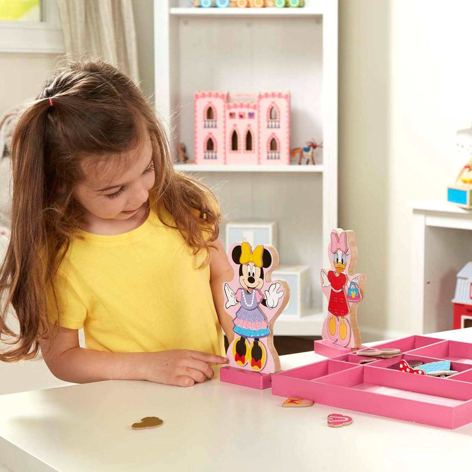 imageMelissa ampamp Doug Disney Minnie Mouse ampamp Daisy Duck Magnetic DressUp Wooden Dolls  Pretend Play Set 40 pcs Minnie Mouse Toys Disney Dress Up Dolls for Preschoolers ampamp Kids Ages 3Minnie  Daisy