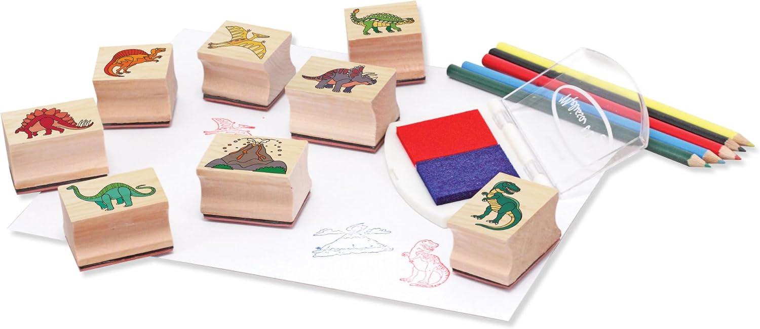 imageMelissa ampamp Doug Disney Princess Wooden Stamp Set 9 Stamps 5 Colored Pencils and 2Color Stamp Pad Disney Princess Coloring Stamps with Washable Ink for Kids Ages 4Stamp
