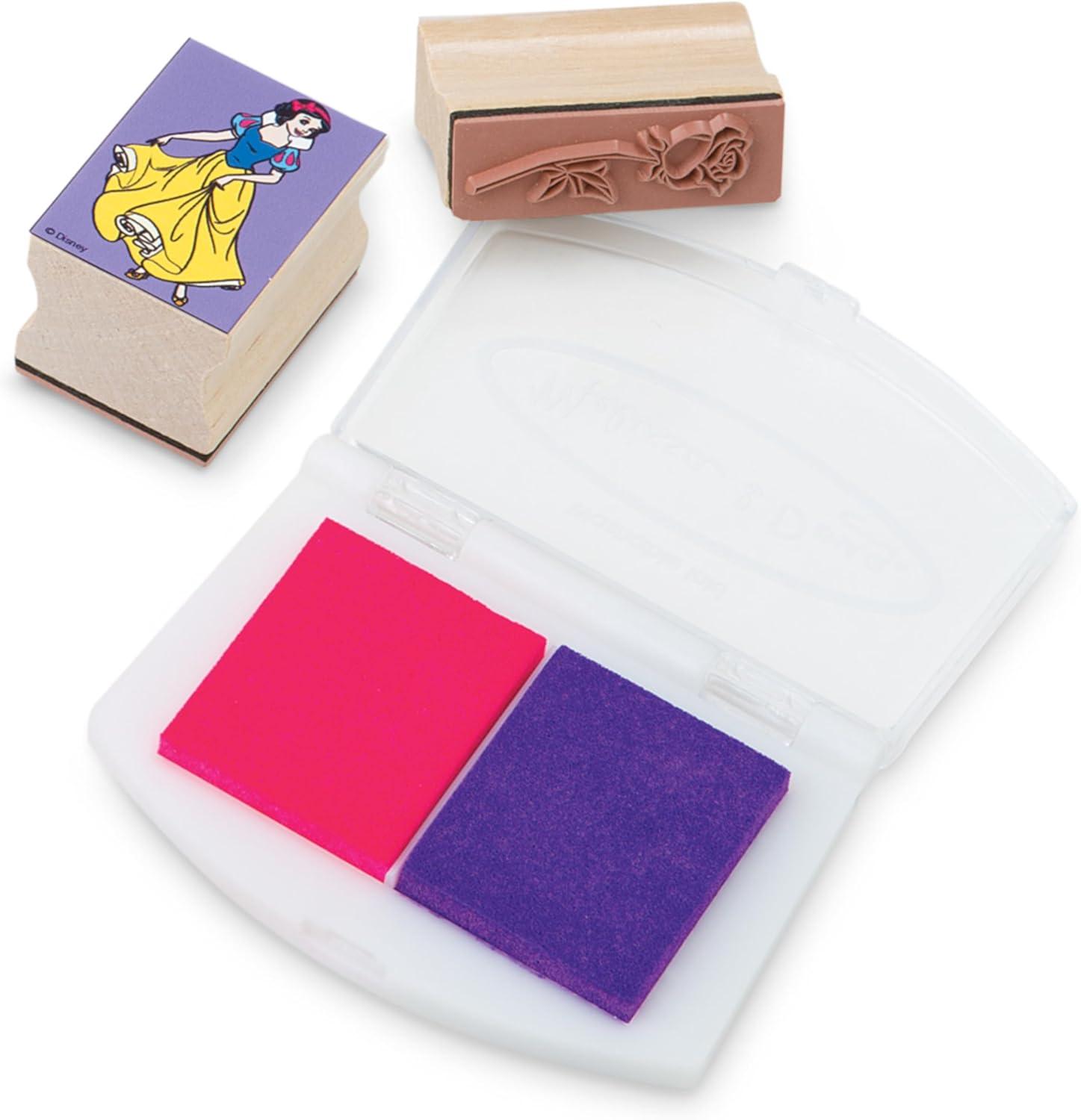 imageMelissa ampamp Doug Disney Princess Wooden Stamp Set 9 Stamps 5 Colored Pencils and 2Color Stamp Pad Disney Princess Coloring Stamps with Washable Ink for Kids Ages 4Disney Princess