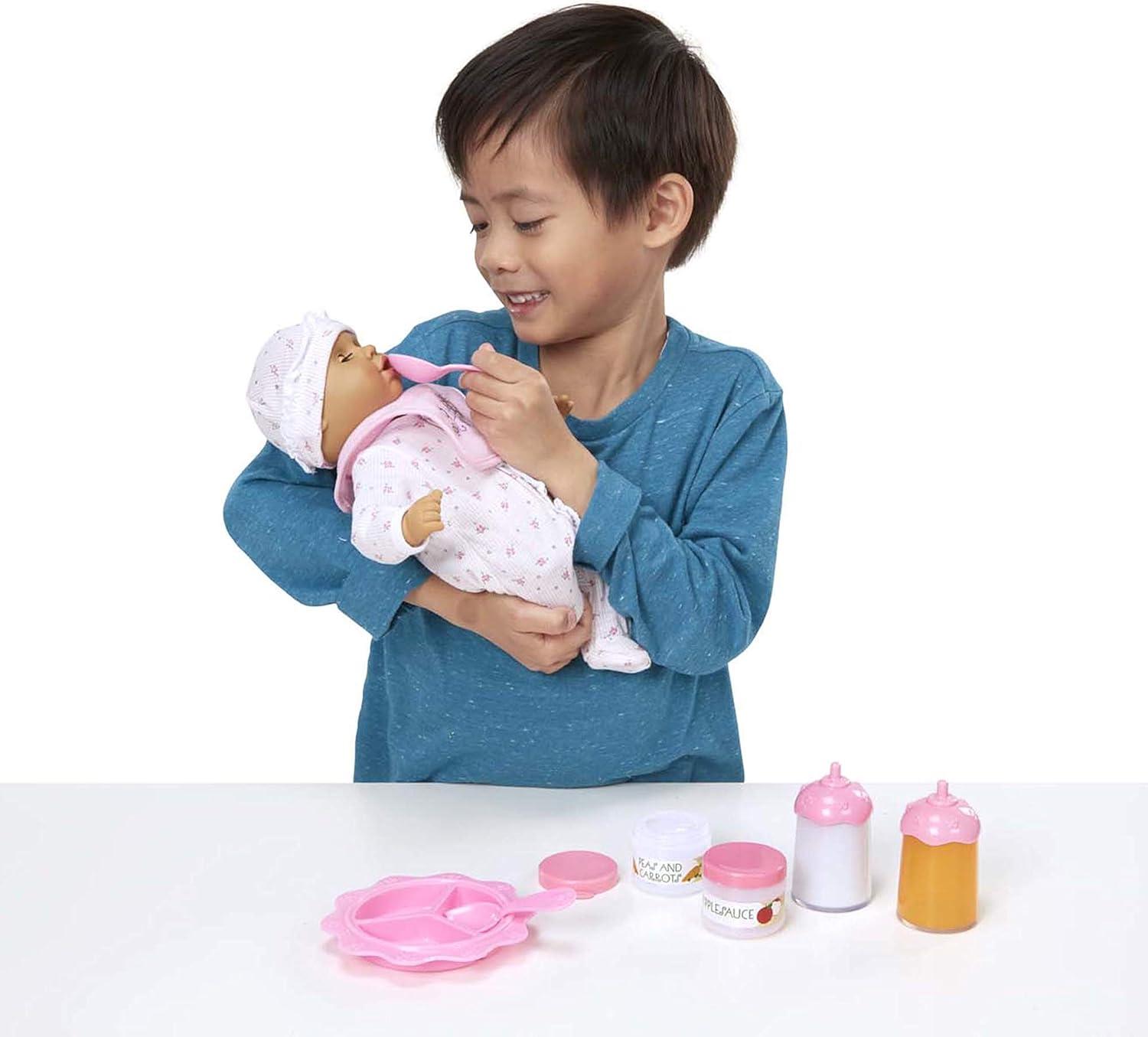 imageMelissa ampamp Doug Doll Feeding and Changing Accessories  Bib Bag Diaper Wipes Utensils Bottles 730 high x 1120 Wide x 1430 deep