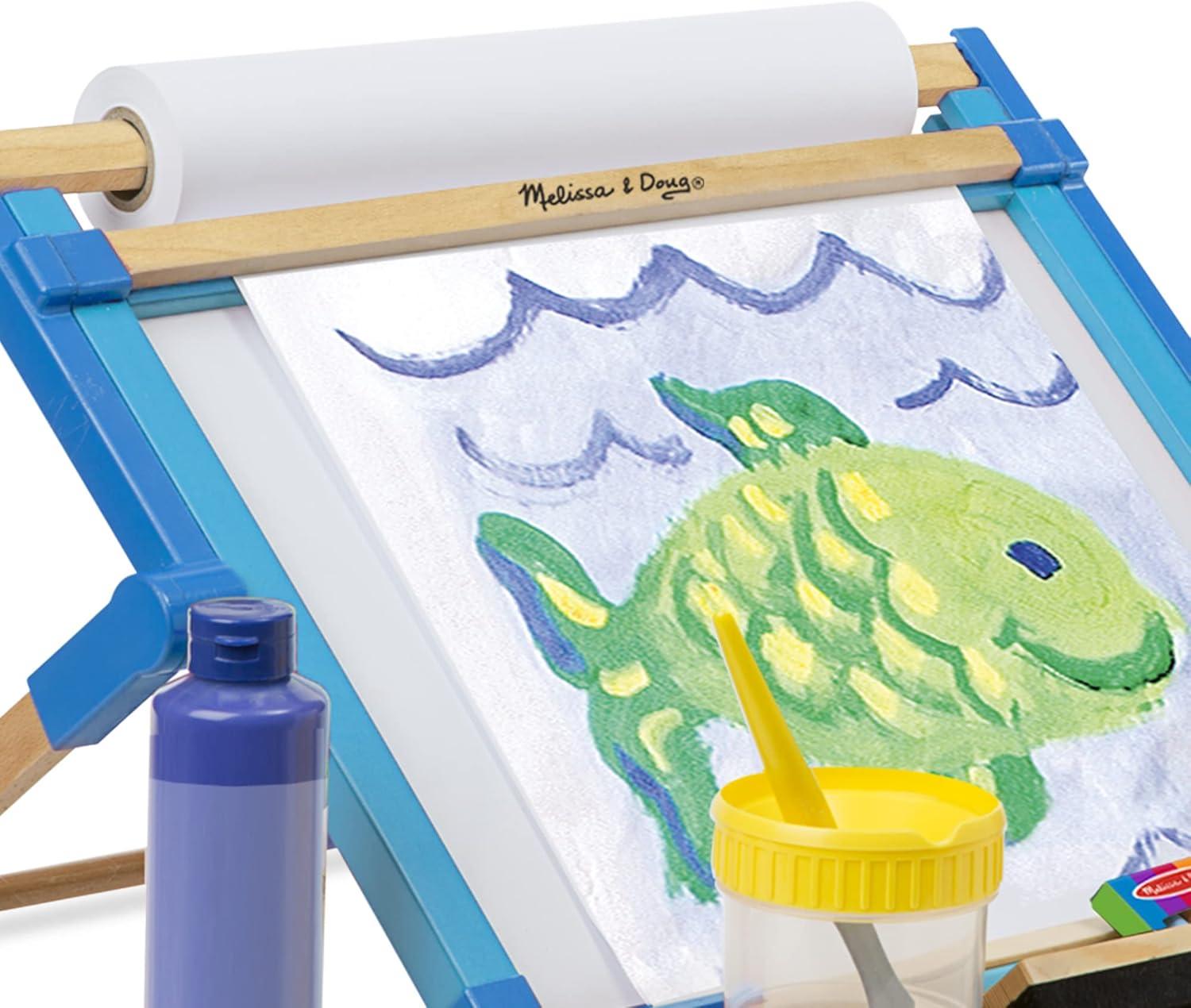 imageMelissa ampamp Doug DoubleSided Magnetic Tabletop Art Easel  DryErase Board and ChalkboardDeluxe DoubleSided Tabletop Easel