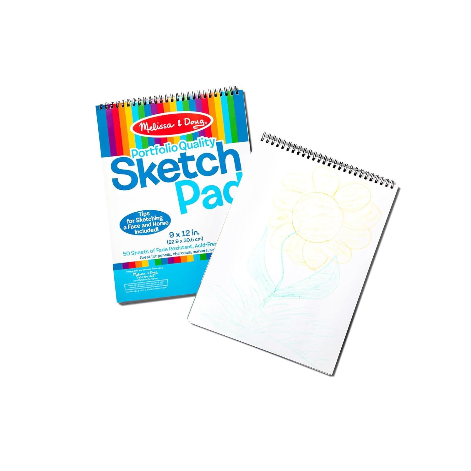 imageMelissa ampamp Doug Drawing Paper Sketch Pad 2Pack Bundle for Coloring Writing or Painting 9 x 12 inches  50 Sheets Each Kids Drawing Pad ampamp Art Supplies for Kids Ages 3  FSC Certified