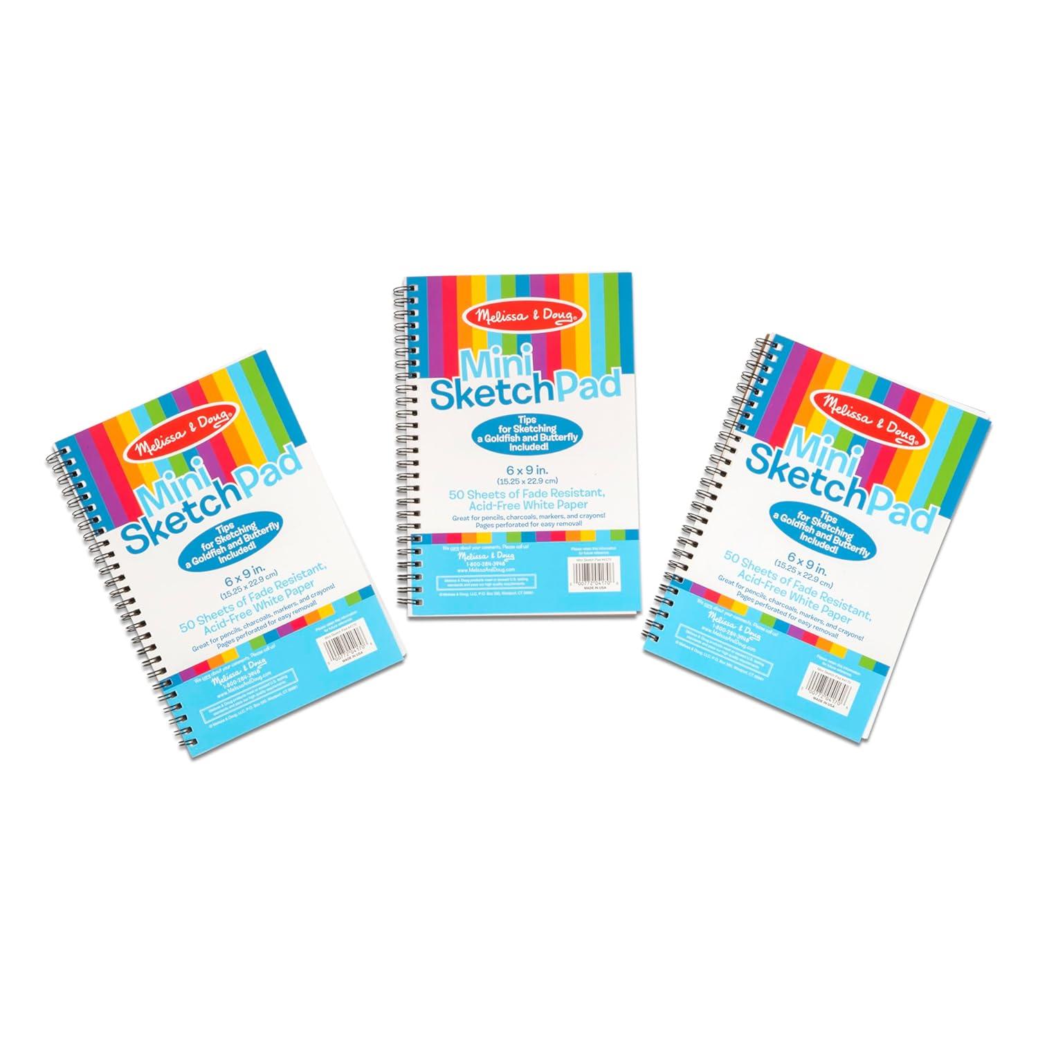 imageMelissa ampamp Doug Drawing Paper Sketch Pad 3Pack Bundle for Coloring Writing or Painting 6 x 9 inches  50 Sheets Each Kids Drawing Pad ampamp Art Supplies for Kids Ages 3