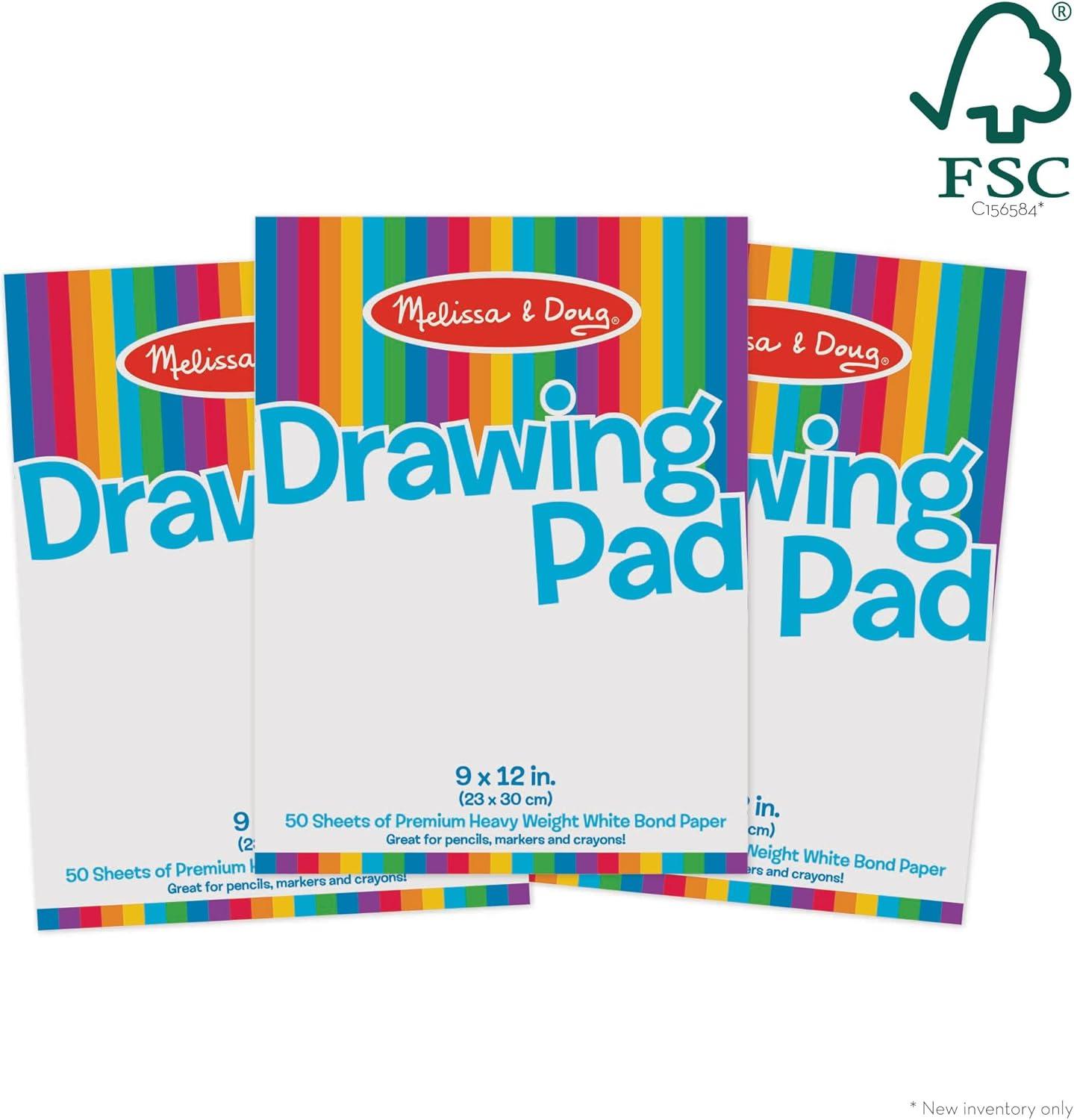imageMelissa ampamp Doug Drawing Paper Sketch Pad 3Pack Bundle for Coloring Writing or Painting 9 x 12 inches  50 Sheets Each Kids Drawing Pad ampamp Art Supplies for Kids Ages 3  FSC Certified
