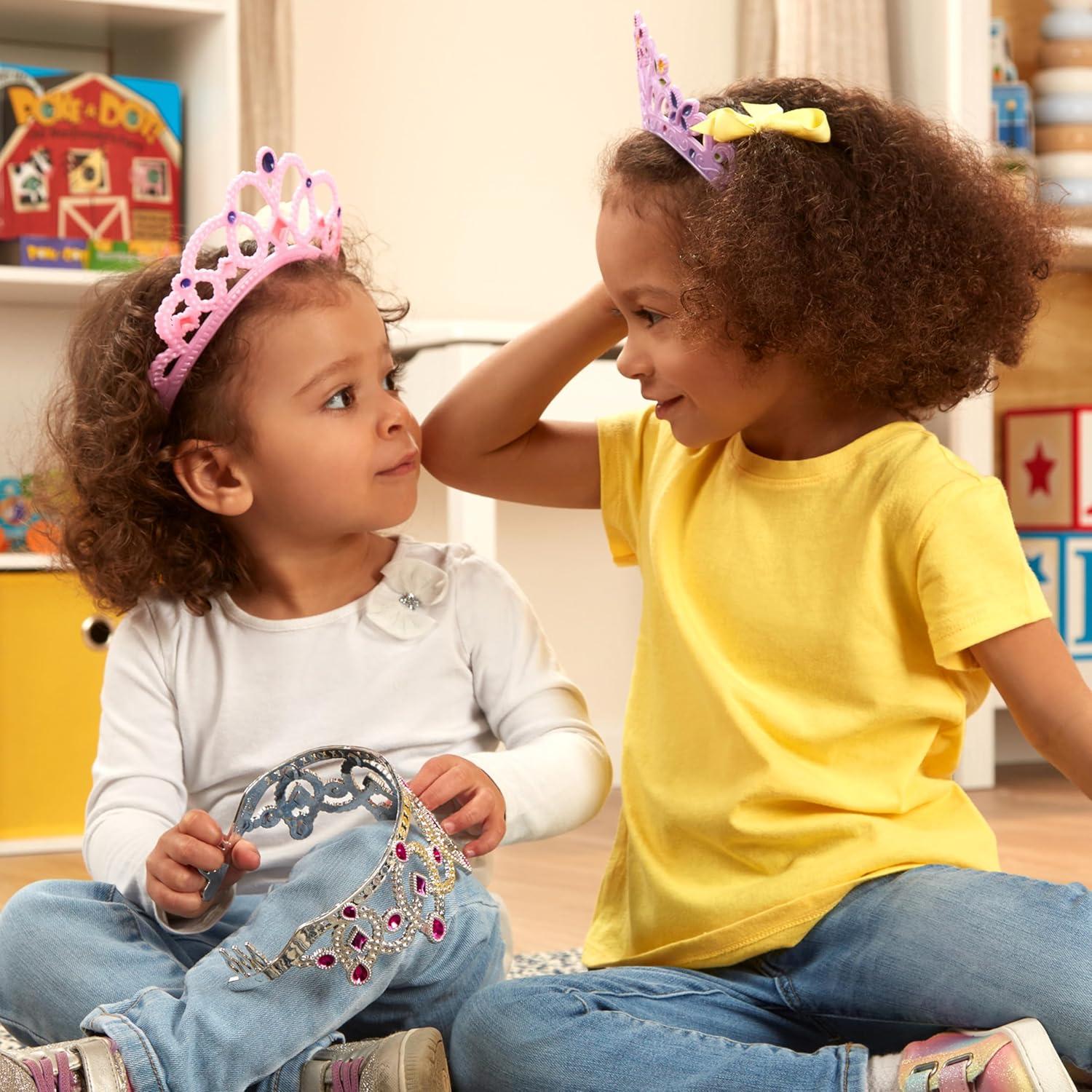 imageMelissa ampamp Doug DressUp Tiaras Play Set for Kids 4Piece  Pretend Princess Crowns for Costume Role Play  Preschool Jewelry Toys for Girls Ages 3Standard Packaging