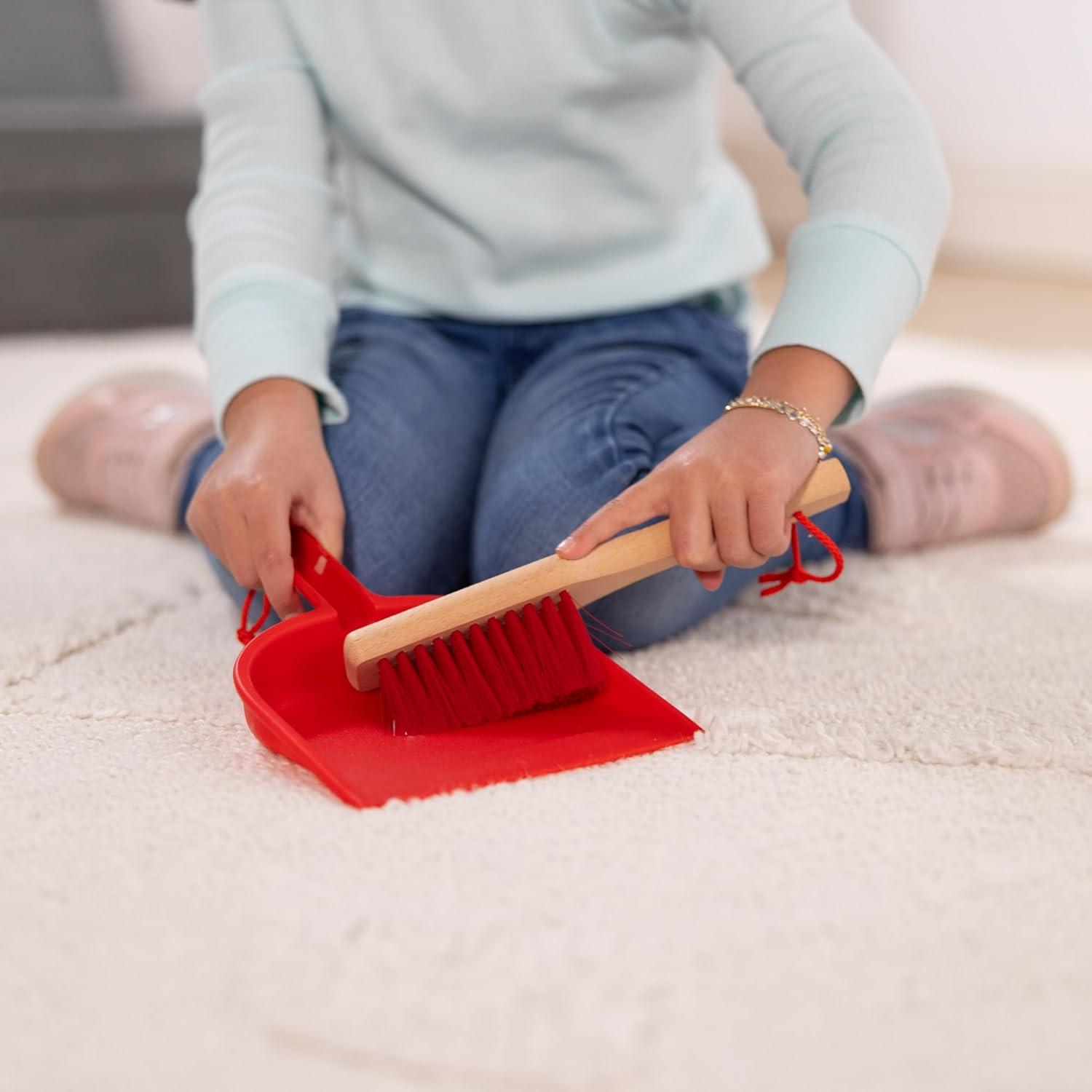 imageMelissa ampamp Doug Dust Sweep Mop 6Piece Pretend Play Set Toddler Toy Cleaning Pretend Play Home Cleaning Kids Broom and Mop Set for Ages 3Dust Sweep Mop