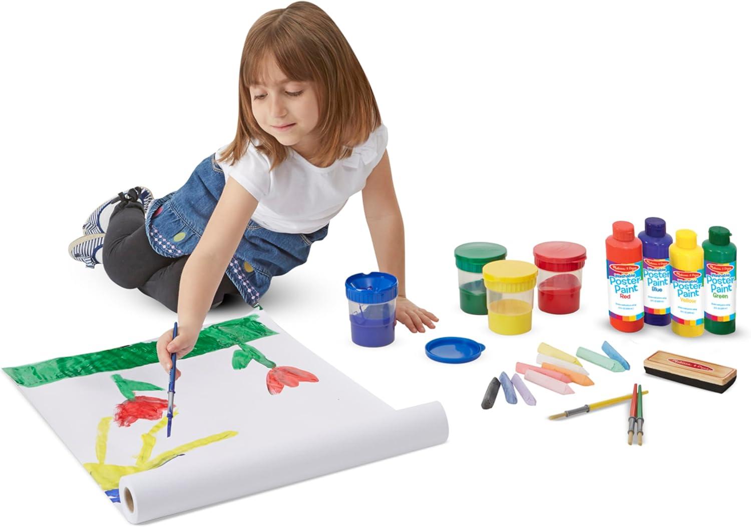 imageMelissa ampamp Doug Easel Accessory Set  Paint Cups Brushes Chalk Paper DryErase Marker  FSC CertifiedFrustrationFree Packaging
