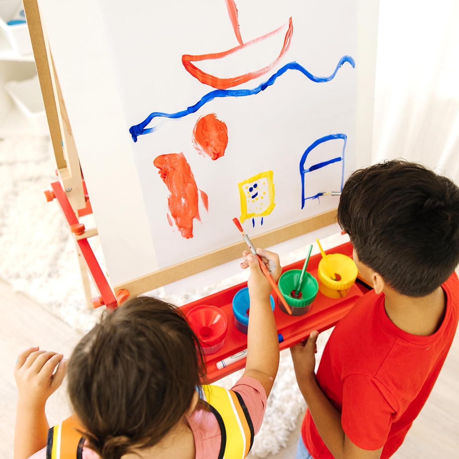 imageMelissa ampamp Doug Easel Accessory Set  Paint Cups Brushes Chalk Paper DryErase Marker  FSC CertifiedFrustrationFree Packaging