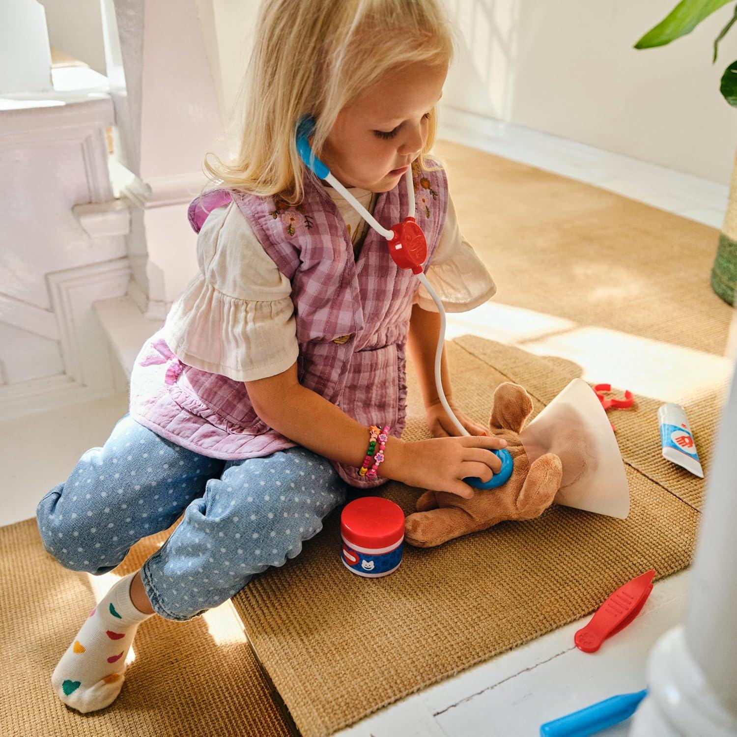 imageMelissa ampamp Doug Examine and Treat Pet Vet Play Set 24Piece Animal Doctor Playset with Dog ampamp Cat Plushies Pet Doctor Kit ampamp Accessories Preschool Toys for Girls ampamp Boys Ages 3