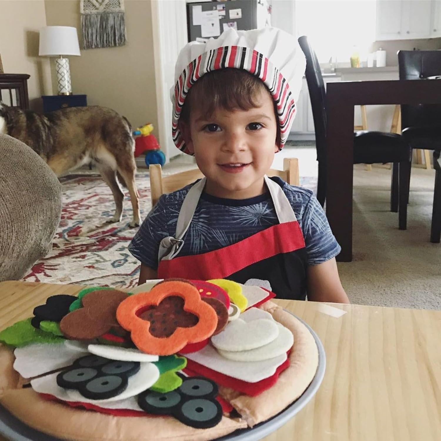 imageMelissa ampamp Doug Felt Food Mix And Match Pizza Play Food Set  42 Pieces Felt Pizza Play Set For Kids Kitchen Pretend Toy For Toddlers And Kids Ages 2Food Set