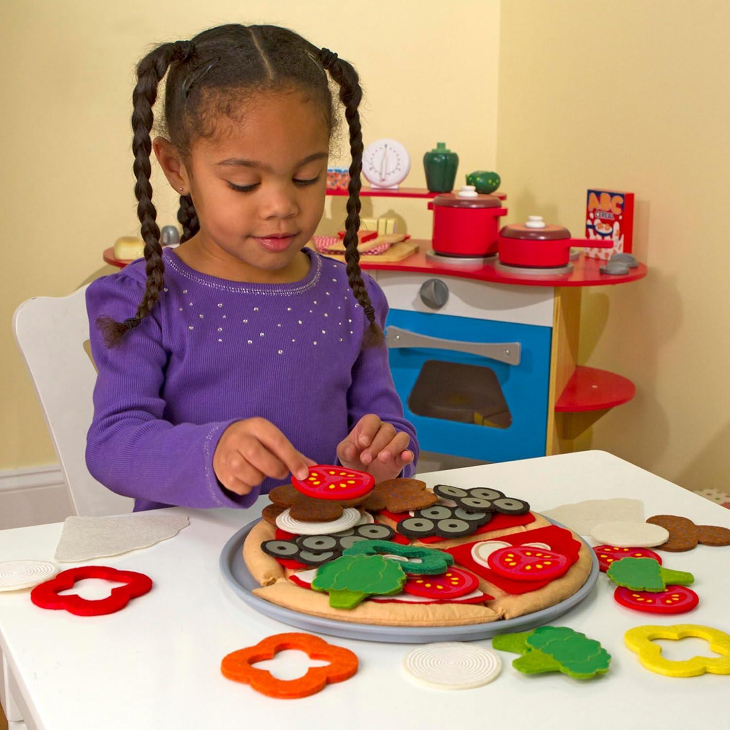 imageMelissa ampamp Doug Felt Food Mix And Match Pizza Play Food Set  42 Pieces Felt Pizza Play Set For Kids Kitchen Pretend Toy For Toddlers And Kids Ages 2Food Set