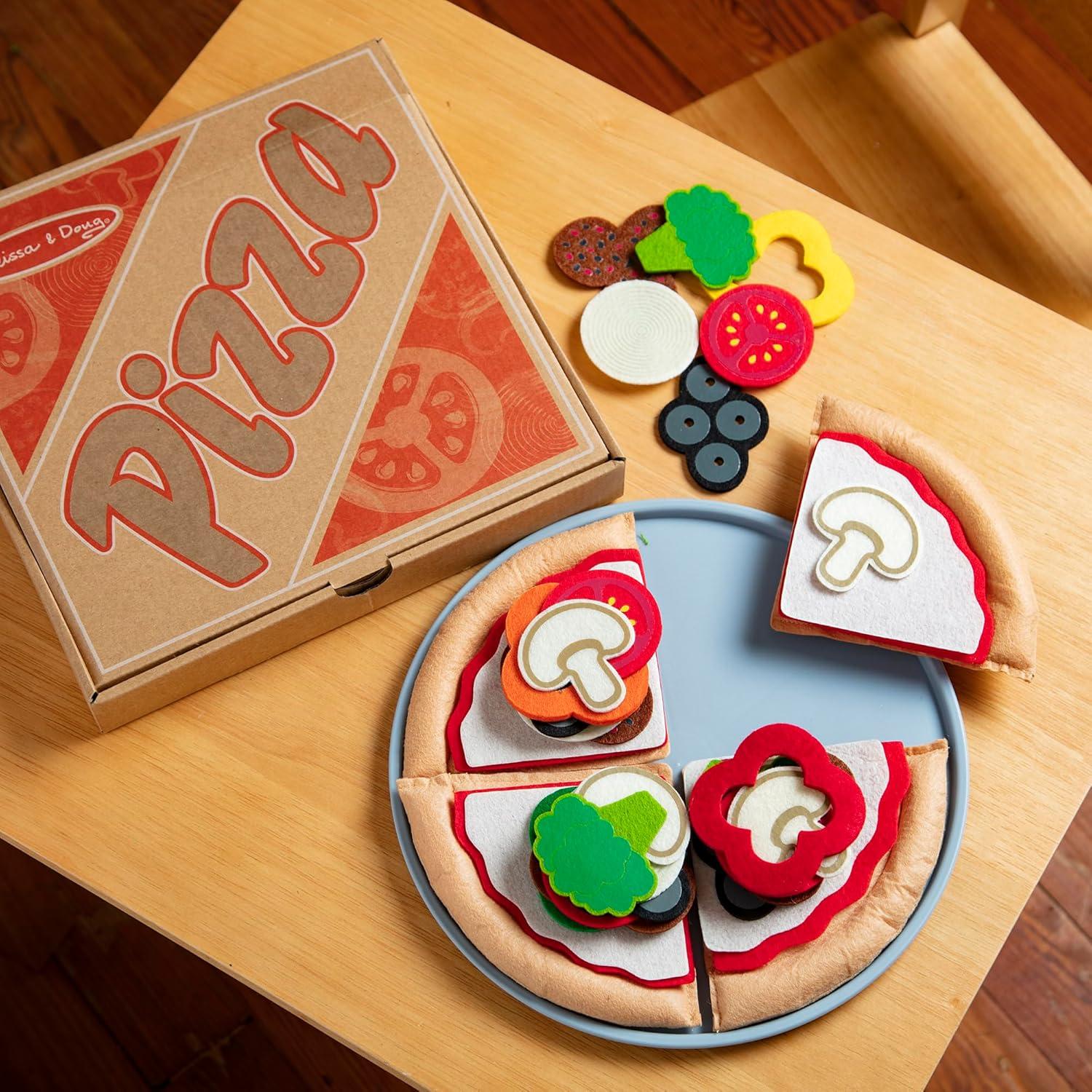 imageMelissa ampamp Doug Felt Food Mix And Match Pizza Play Food Set  42 Pieces Felt Pizza Play Set For Kids Kitchen Pretend Toy For Toddlers And Kids Ages 2Food Set