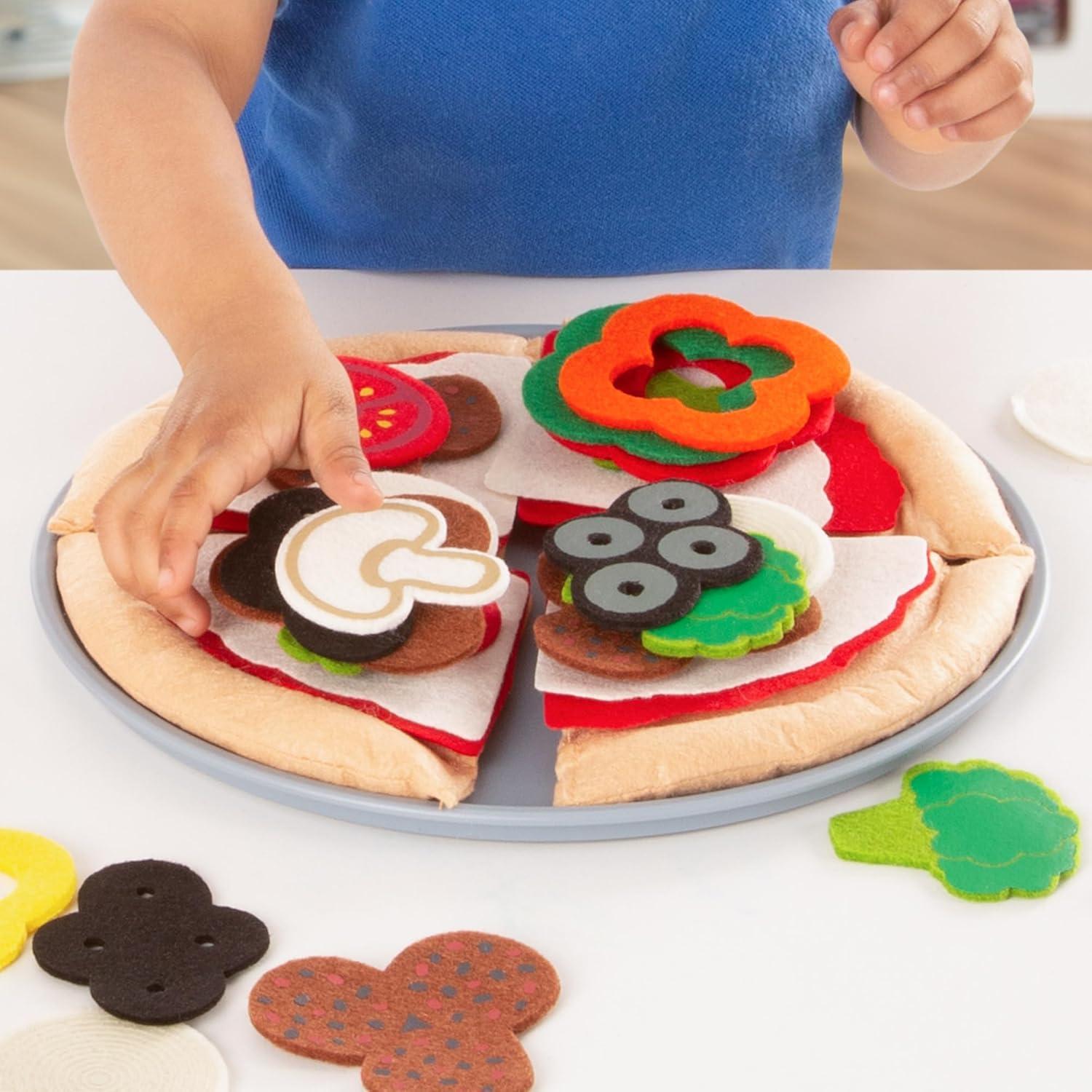 imageMelissa ampamp Doug Felt Food Mix And Match Pizza Play Food Set  42 Pieces Felt Pizza Play Set For Kids Kitchen Pretend Toy For Toddlers And Kids Ages 2Food Set