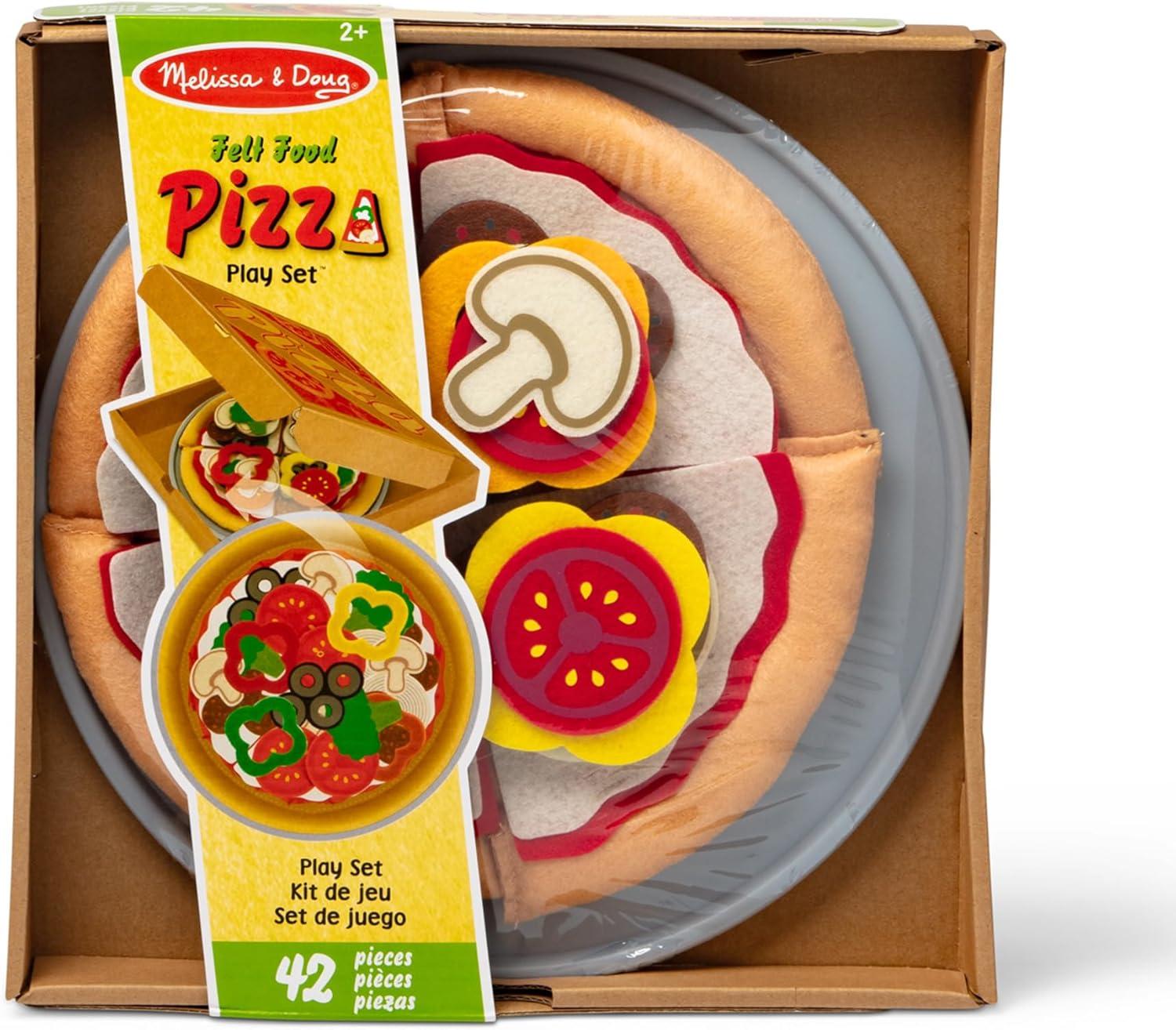 imageMelissa ampamp Doug Felt Food Mix And Match Pizza Play Food Set  42 Pieces Felt Pizza Play Set For Kids Kitchen Pretend Toy For Toddlers And Kids Ages 2Food Set