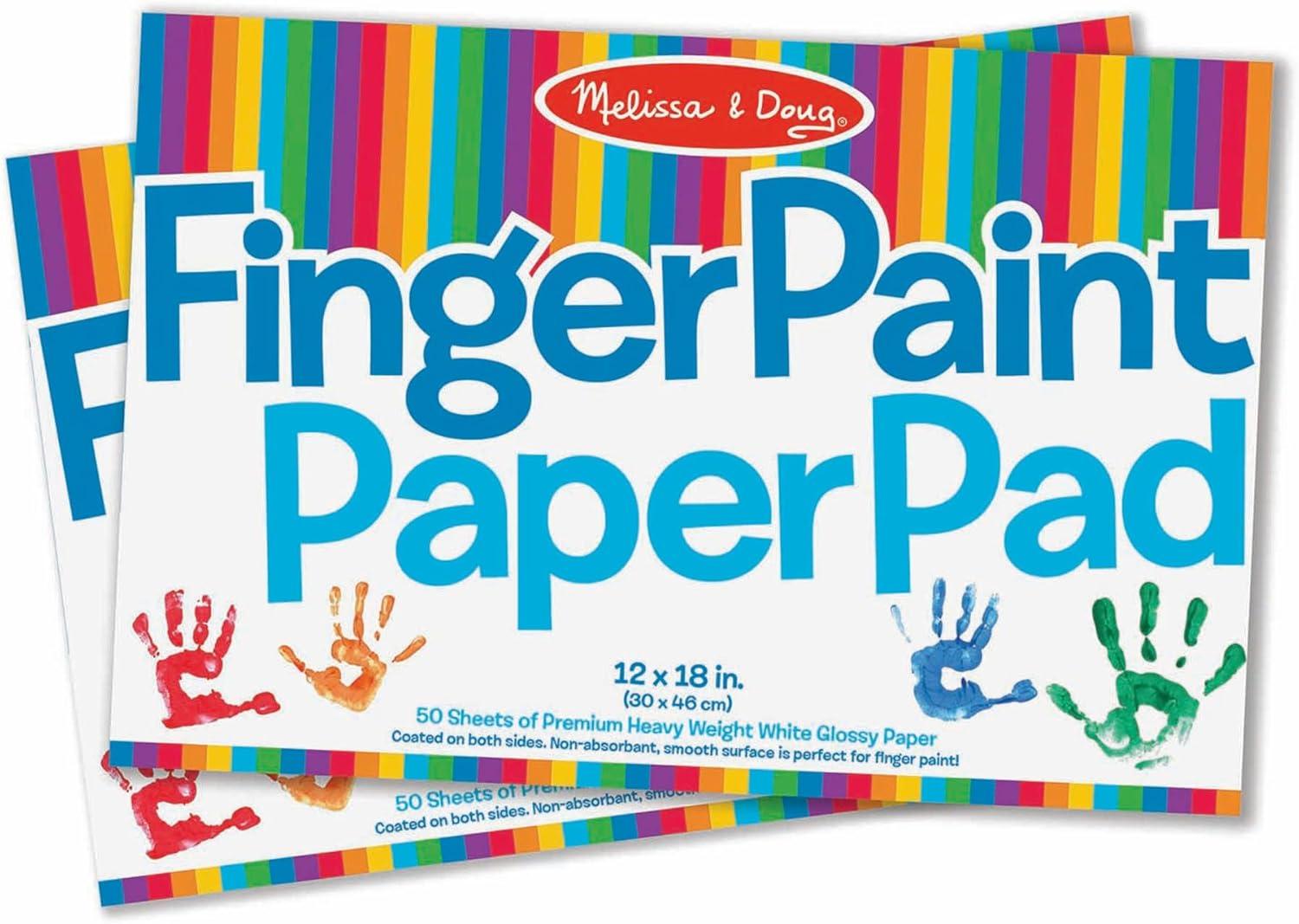 imageMelissa ampamp Doug Finger Paint Paper Pad 12 x 18 inches  50 Sheets 2Pack  FSC Certified