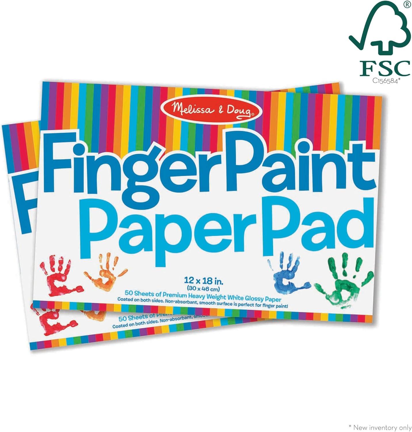 imageMelissa ampamp Doug Finger Paint Paper Pad 12 x 18 inches  50 Sheets 2Pack  FSC Certified
