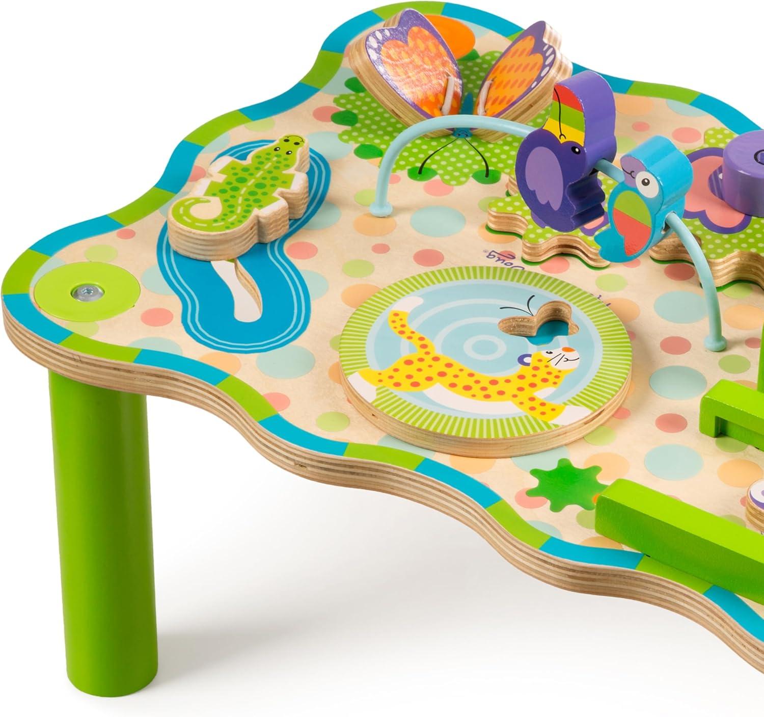 imageMelissa ampamp Doug First Play Childrens Jungle Wooden Activity Table for Toddlers