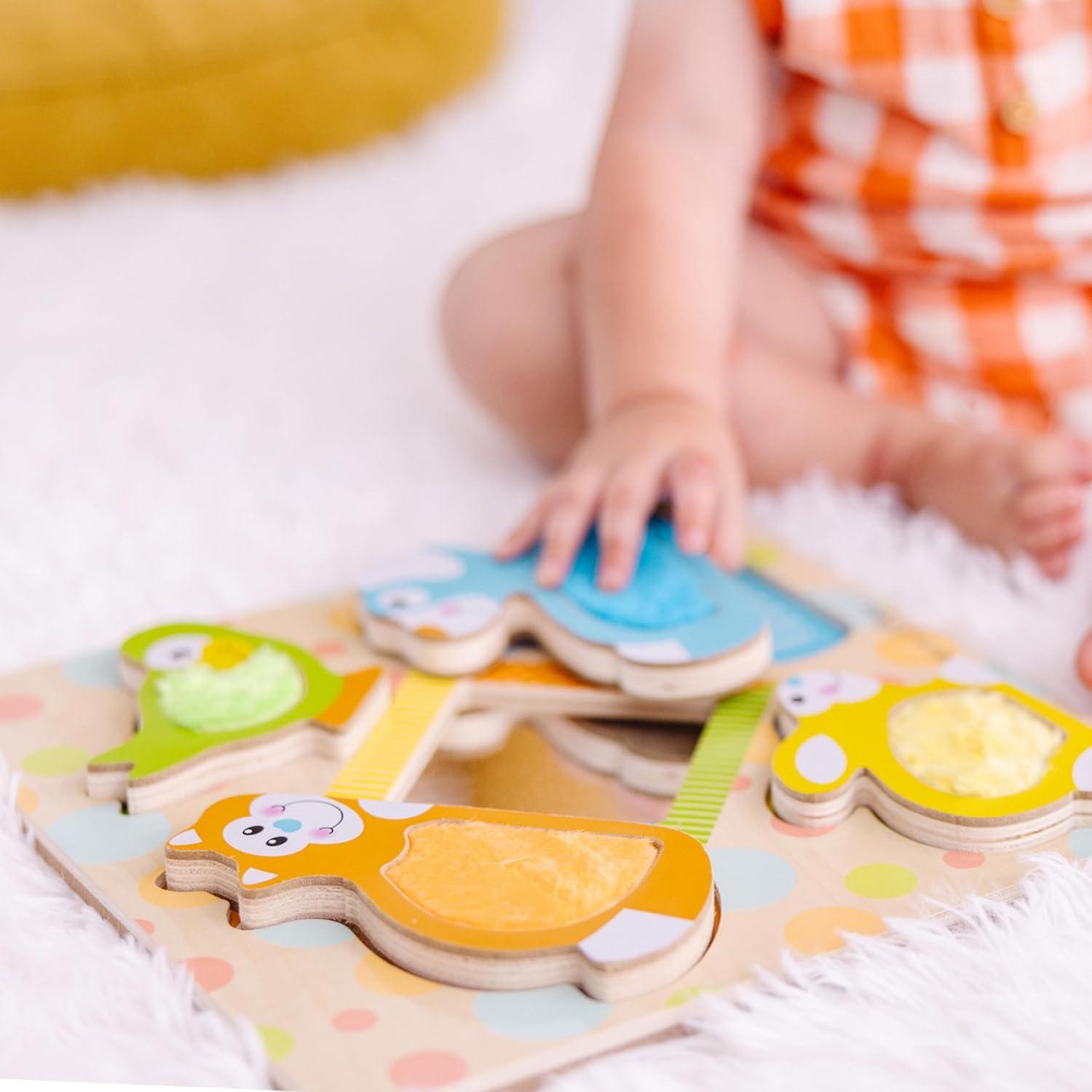 imageMelissa ampamp Doug First Play PeekaBoo Pets Wooden Touch and Feel Puzzle with Mirror Mirror Toy for Babies and Toddlers Sensory Toy PuzzlePuzzle