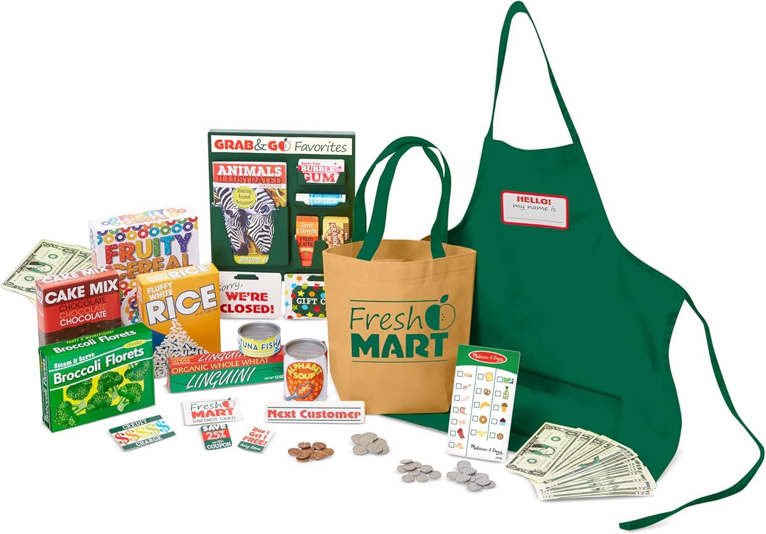 imageMelissa ampamp Doug Fresh Mart Companion Set Grocery Store Pretend Play Toys Toy Kitchen Accessories ampamp Play Food Preschool Learning Toys for Girls ampamp Boys 3