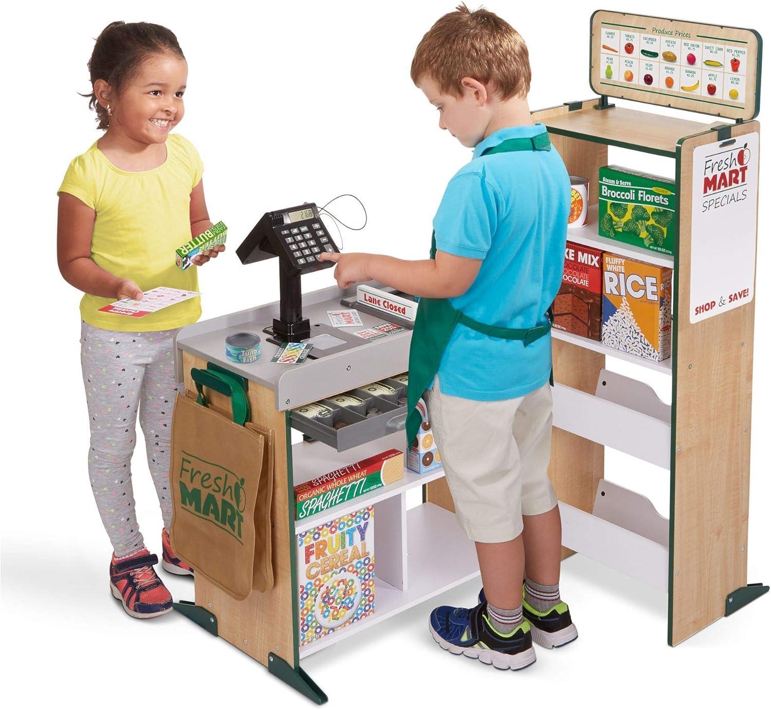 imageMelissa ampamp Doug Fresh Mart Companion Set Grocery Store Pretend Play Toys Toy Kitchen Accessories ampamp Play Food Preschool Learning Toys for Girls ampamp Boys 3