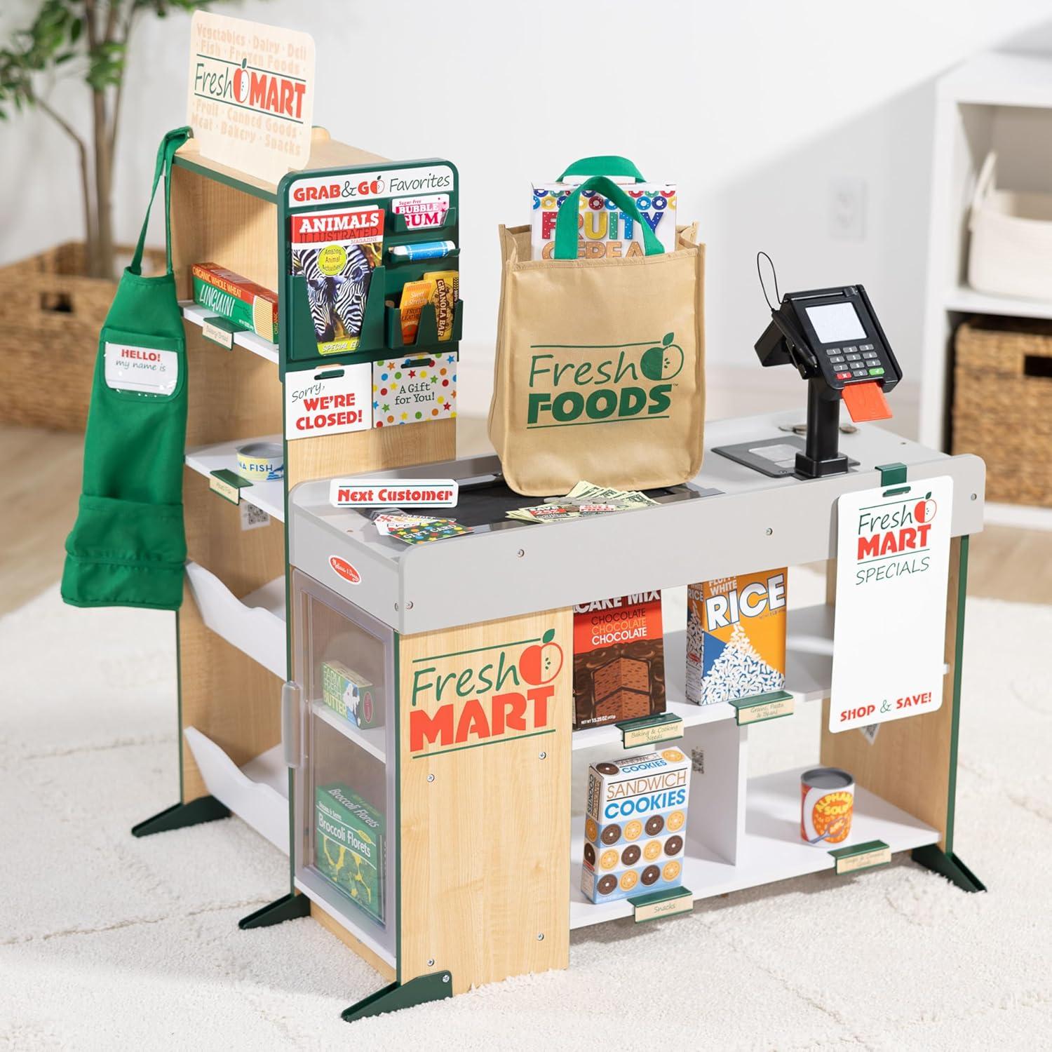 imageMelissa ampamp Doug Fresh Mart Companion Set Grocery Store Pretend Play Toys Toy Kitchen Accessories ampamp Play Food Preschool Learning Toys for Girls ampamp Boys 3