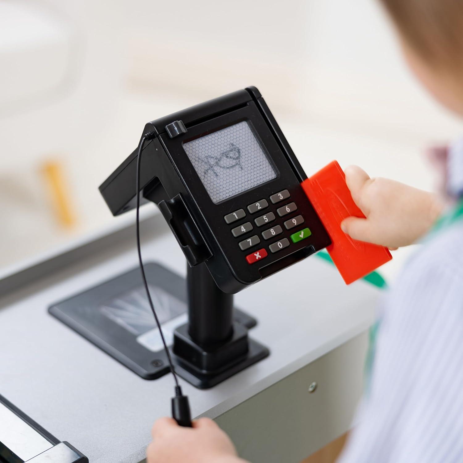 imageMelissa ampamp Doug Fresh Mart Pretend Grocery Store Kids Cash Register with Scanner Shelves ampamp Conveyor Belt Kids Toys for Girls ampamp BoysGrocery Store