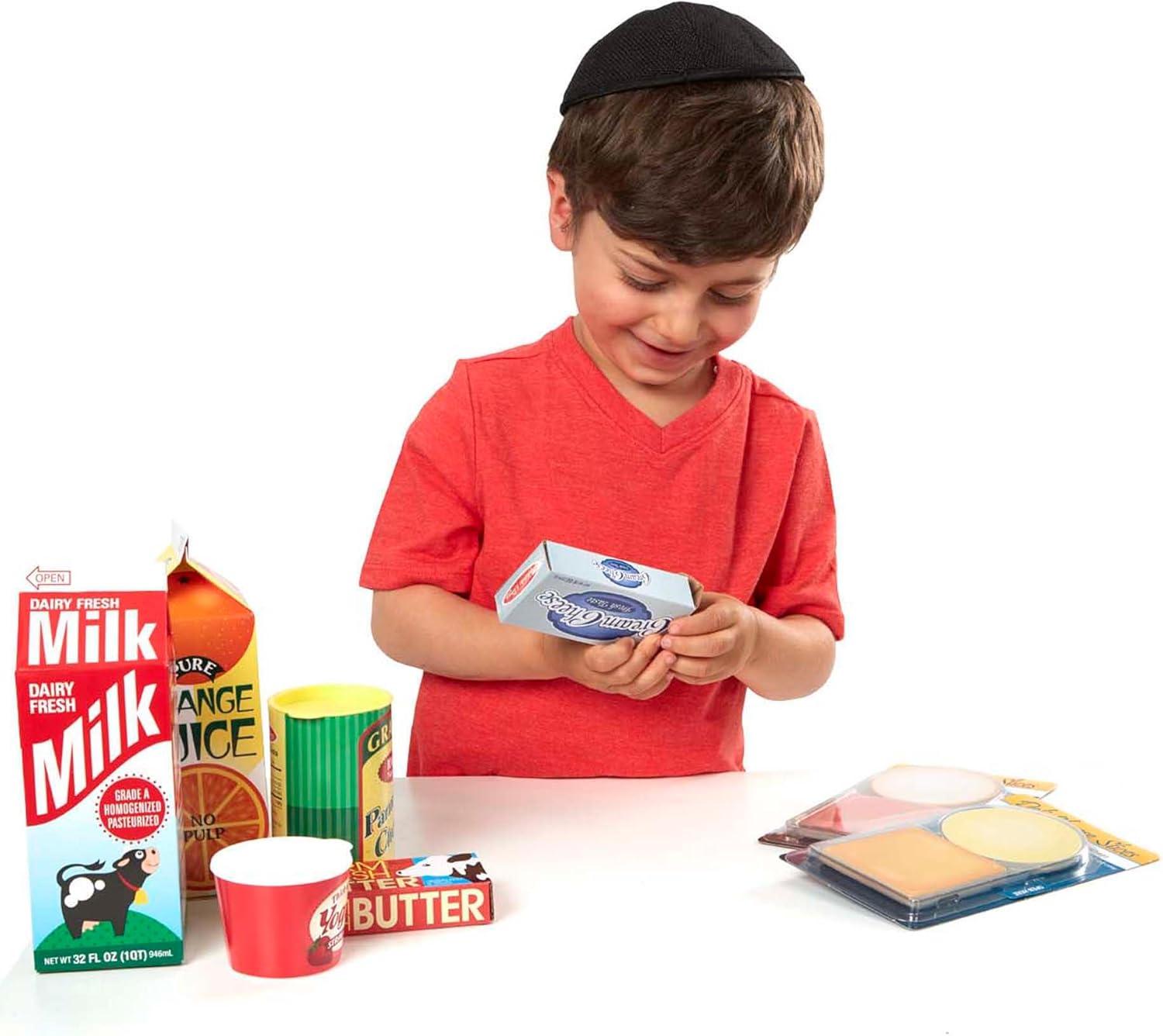 imageMelissa ampamp Doug Fridge Fillers Grocery Play Food Cartons 8 Pieces Wooden Toy Groceries Pretend Play Food Kitchen Accessories for Kids Ages 3  FSC Certified