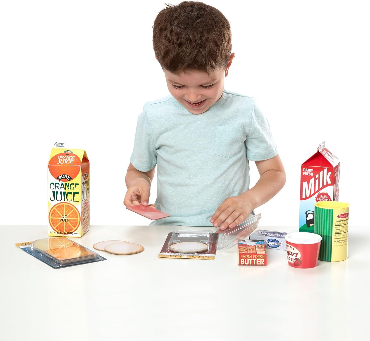 imageMelissa ampamp Doug Fridge Fillers Grocery Play Food Cartons 8 Pieces Wooden Toy Groceries Pretend Play Food Kitchen Accessories for Kids Ages 3  FSC Certified