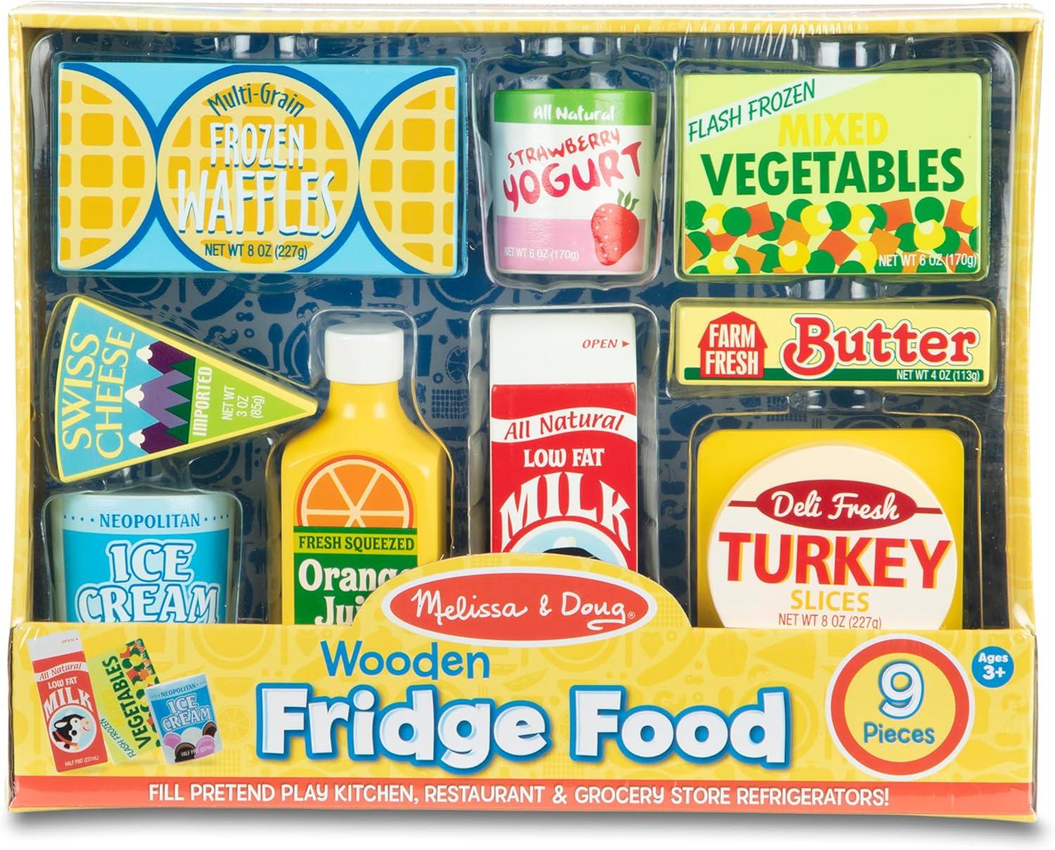 imageMelissa ampamp Doug Fridge Food Wooden Play Food for Kids Kitchen Playset Play Kitchen Accessories Preschool Toys for Girls ampamp Boys Ages 3
