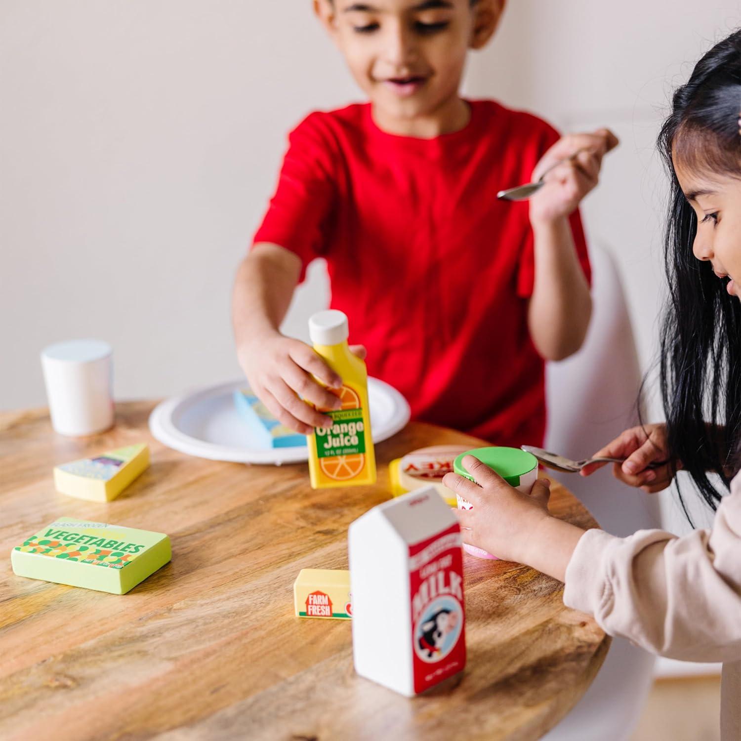 imageMelissa ampamp Doug Fridge Food Wooden Play Food for Kids Kitchen Playset Play Kitchen Accessories Preschool Toys for Girls ampamp Boys Ages 3
