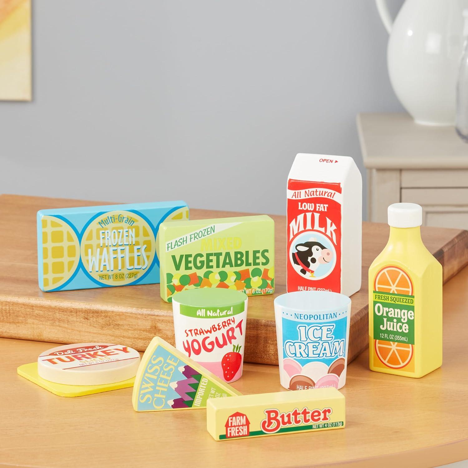 imageMelissa ampamp Doug Fridge Food Wooden Play Food for Kids Kitchen Playset Play Kitchen Accessories Preschool Toys for Girls ampamp Boys Ages 3