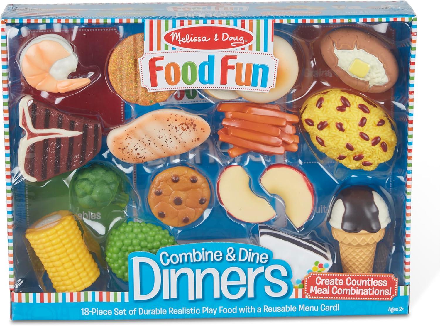 imageMelissa ampamp Doug Fun Food Combine ampamp Dine Durable Play Food for Toddlers Boys and Girls