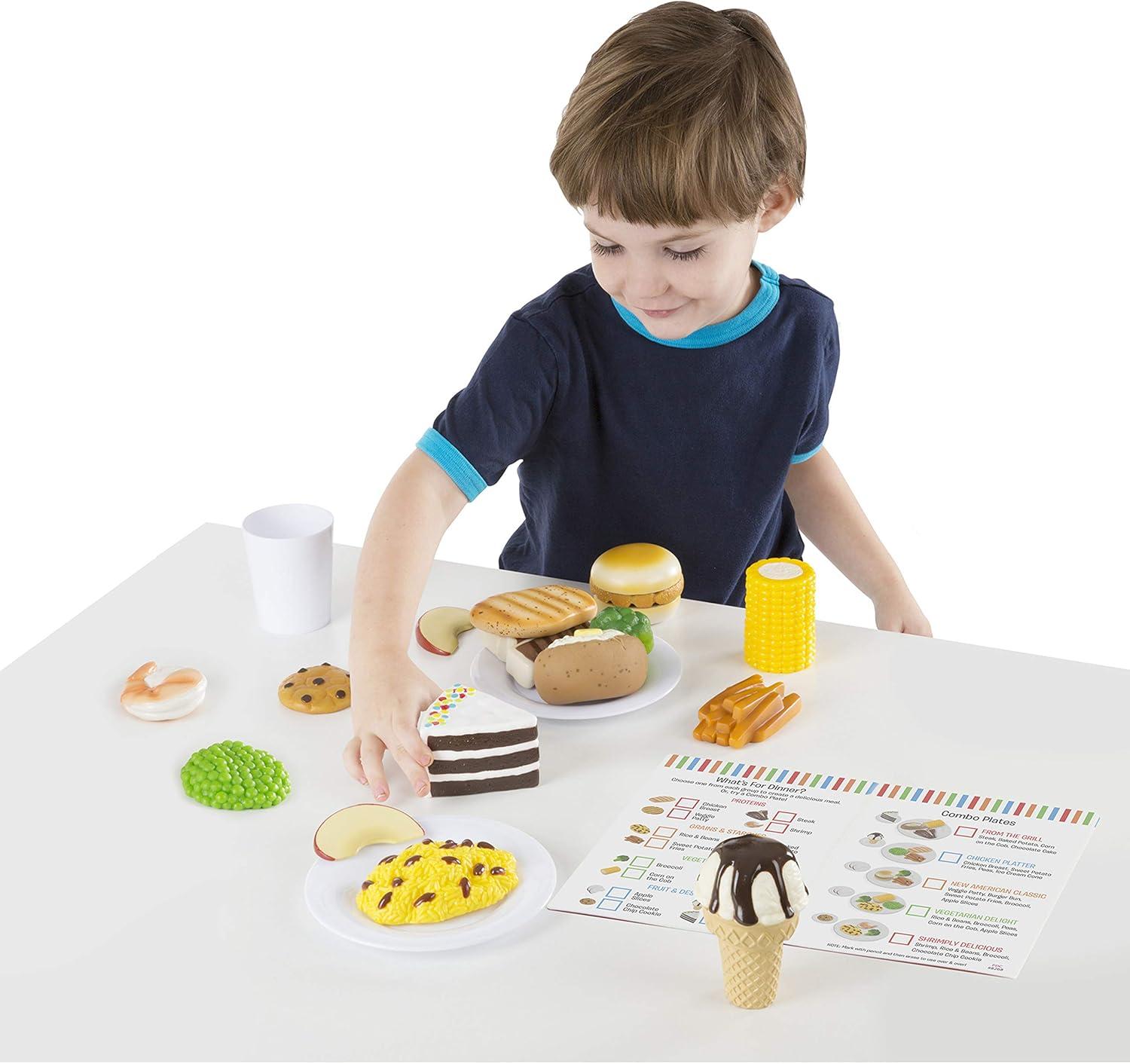 imageMelissa ampamp Doug Fun Food Combine ampamp Dine Durable Play Food for Toddlers Boys and Girls
