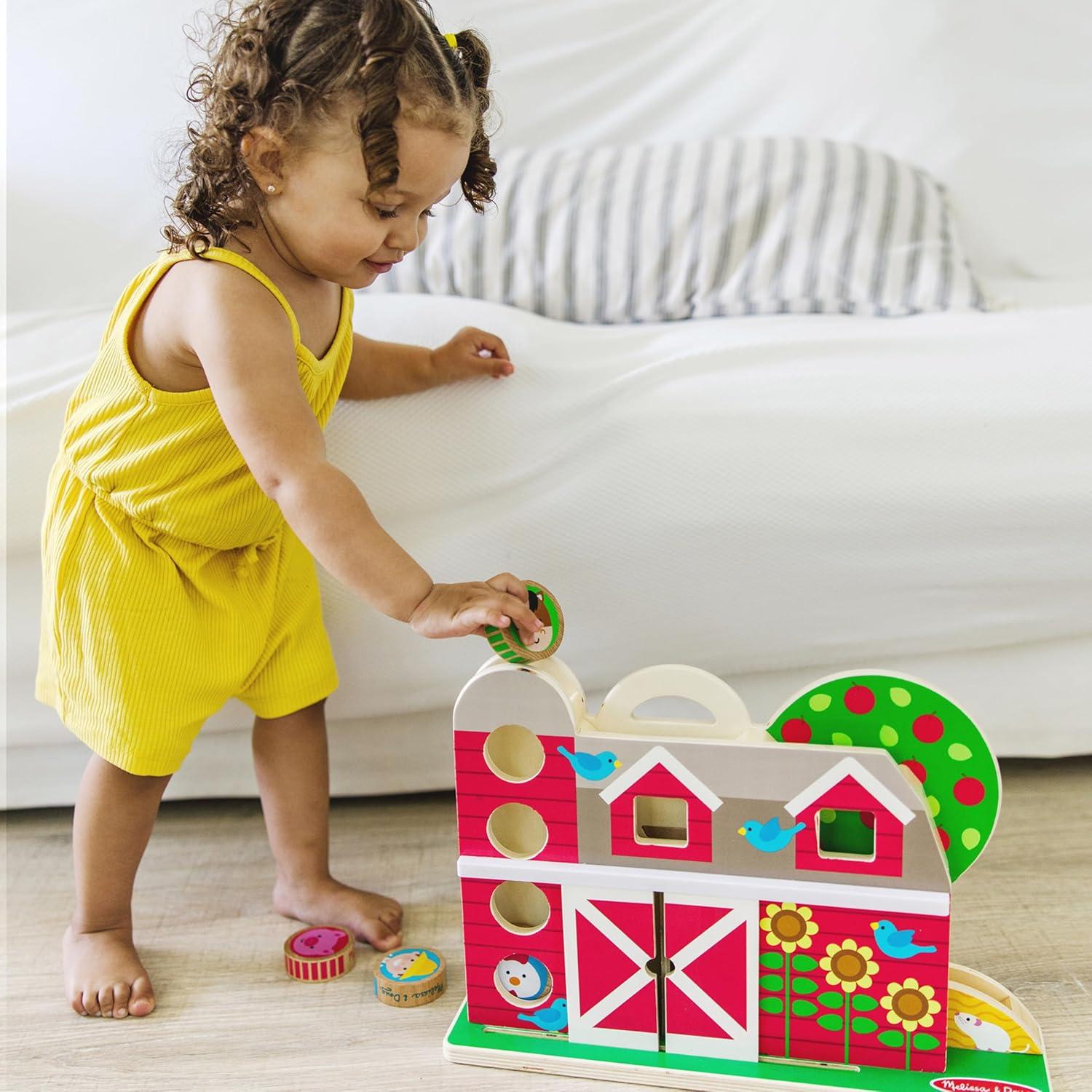imageMelissa ampamp Doug GO Tots Wooden Barnyard Tumble with 4 Disks  FSC Certified