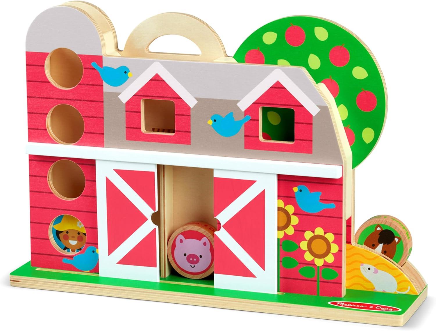 imageMelissa ampamp Doug GO Tots Wooden Barnyard Tumble with 4 Disks  FSC Certified