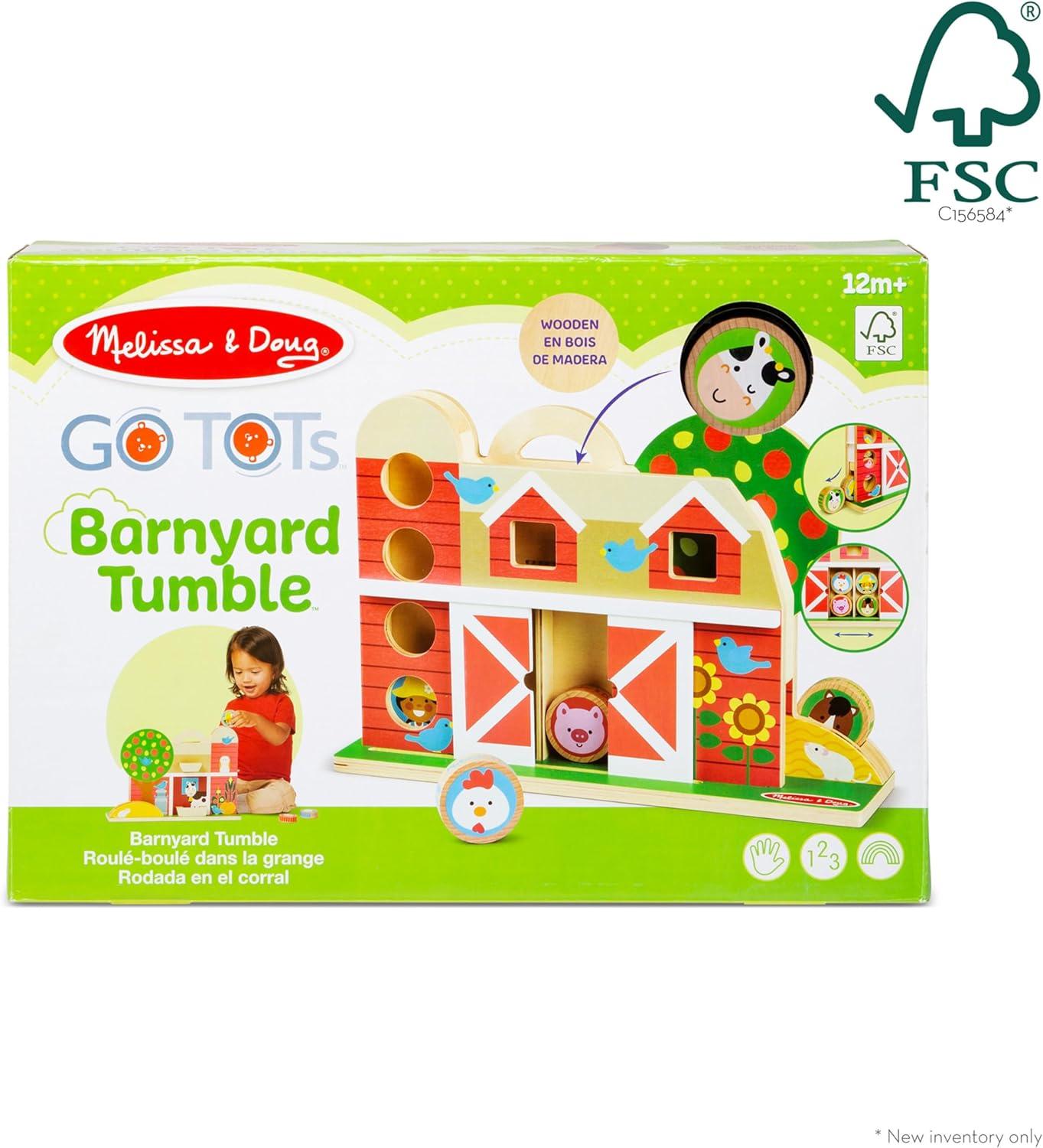 imageMelissa ampamp Doug GO Tots Wooden Barnyard Tumble with 4 Disks  FSC Certified