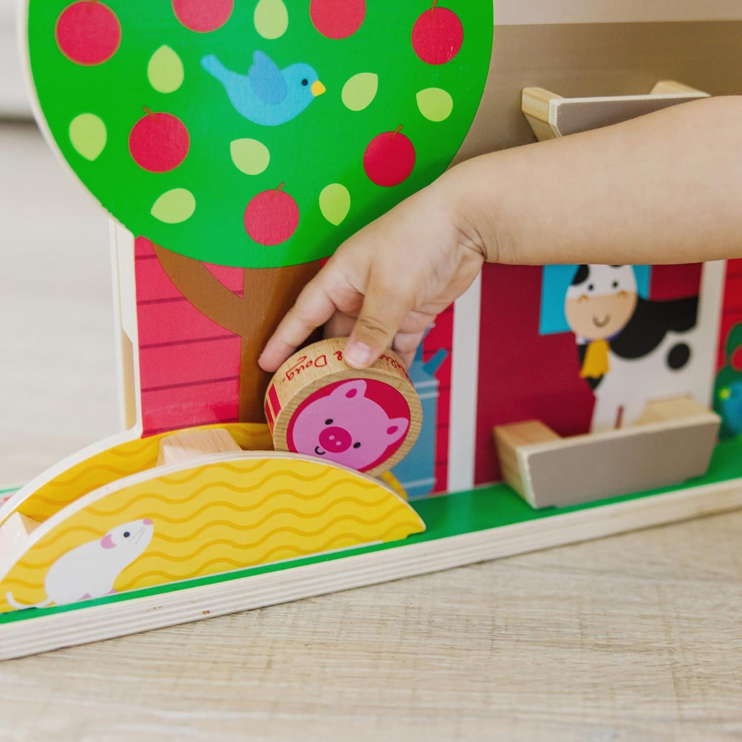imageMelissa ampamp Doug GO Tots Wooden Barnyard Tumble with 4 Disks  FSC Certified