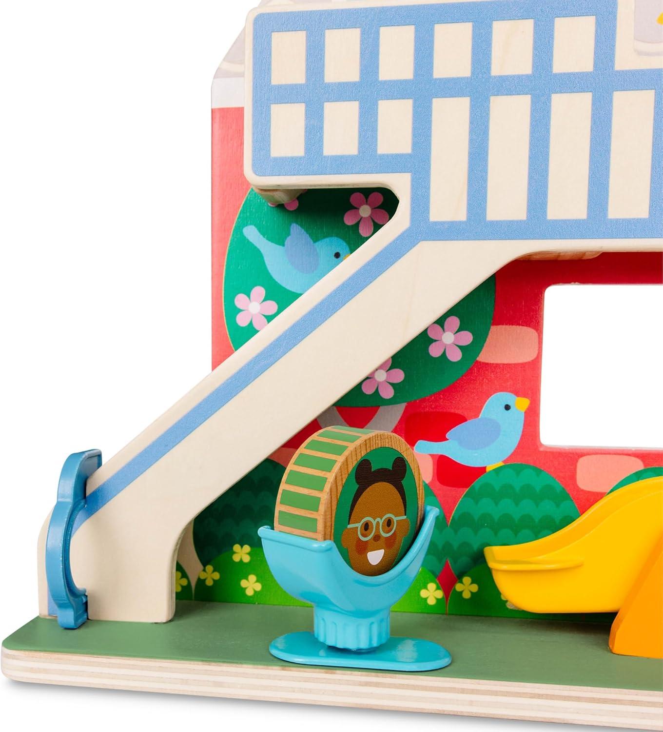 imageMelissa ampamp Doug GO Tots Wooden Schoolyard Tumble with 4 Disks  FSC Certified