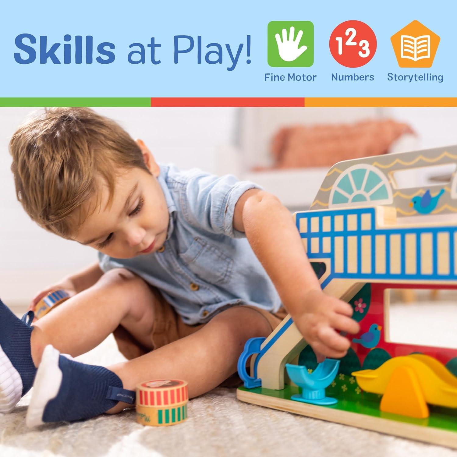imageMelissa ampamp Doug GO Tots Wooden Schoolyard Tumble with 4 Disks  FSC Certified