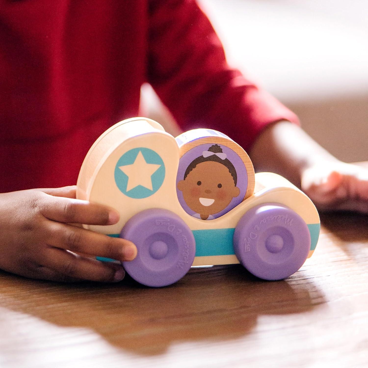 imageMelissa ampamp Doug GO Tots Wooden Star Cars 2 Cars 2 Disks Stacking Toys for Infants Hand Push Vehicles Wooden Car Toys for Toddlers Ages 1  FSCCertifiedStar Cars