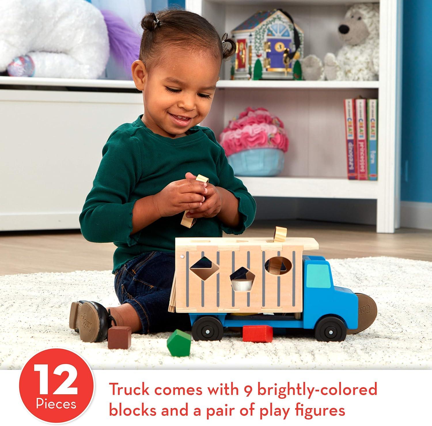 imageMelissa ampamp Doug Geometric Stacker  Wooden Educational Toy25 countpack of 1Geometric