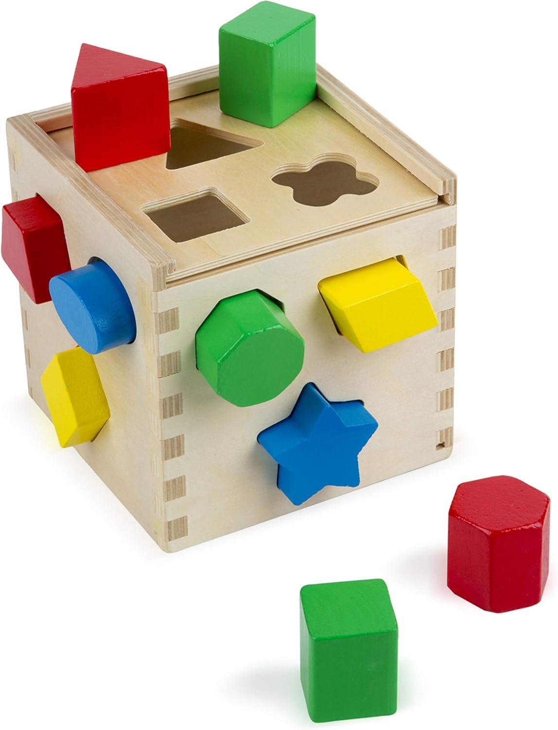 imageMelissa ampamp Doug Geometric Stacker  Wooden Educational Toy25 countpack of 1Geometric