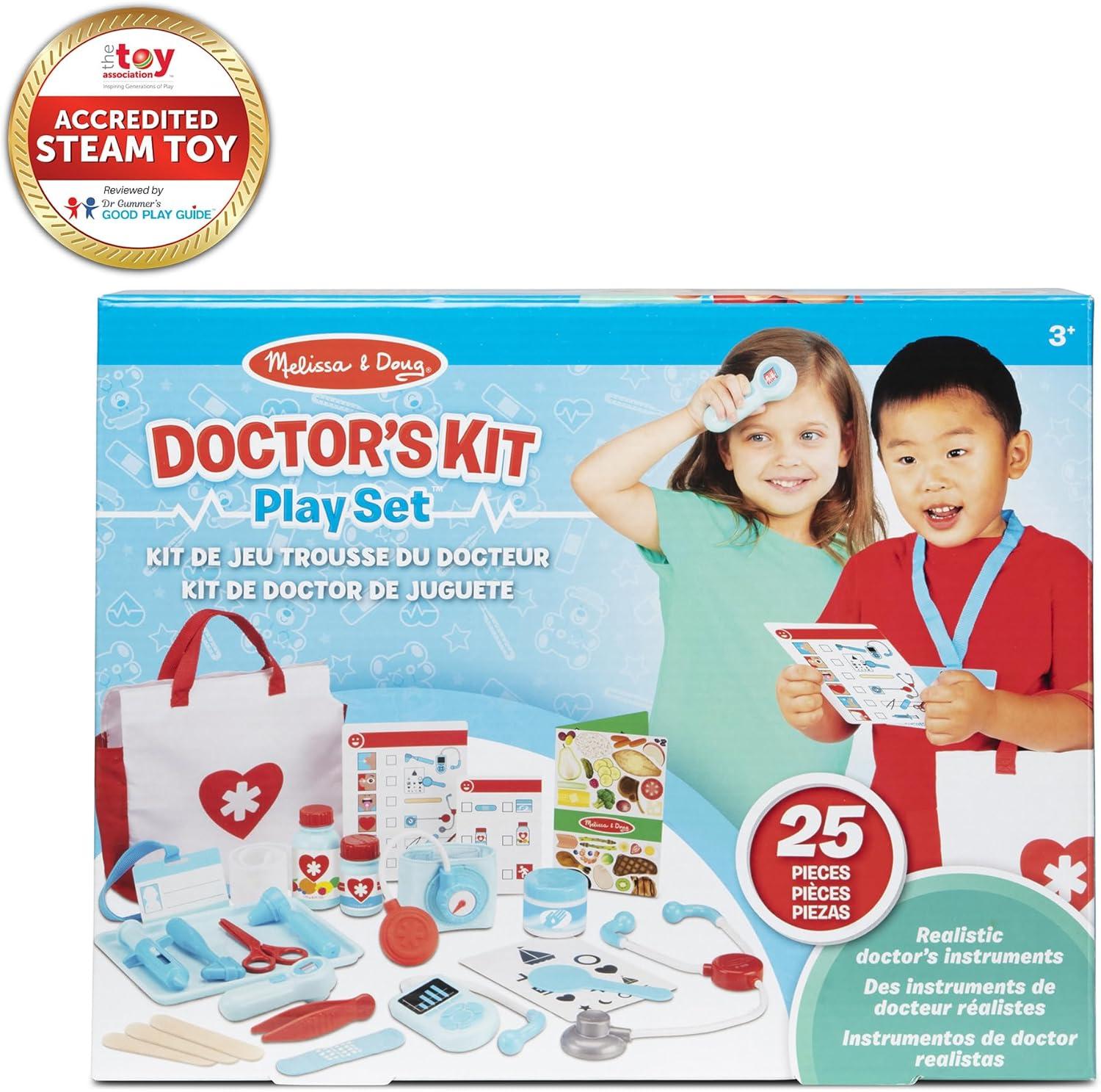 imageMelissa ampamp Doug Get Well Doctor Kit 25Piece Toddler Doctor Play Set Realistic Pretend Play Toys ampamp Accessories Preschool Toys for Girls ampamp Boys Ages 3Play Set