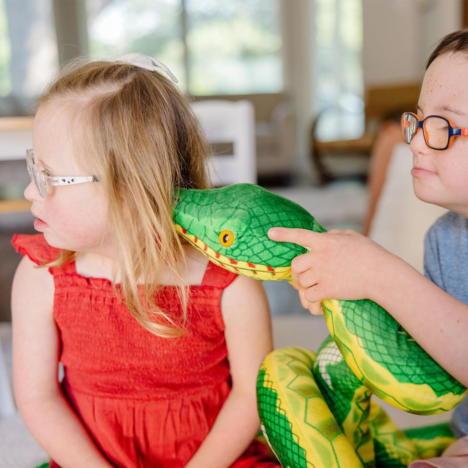 imageMelissa ampamp Doug Giant Boa Constrictor  Lifelike Stuffed Animal Snake Over 14 feet Long