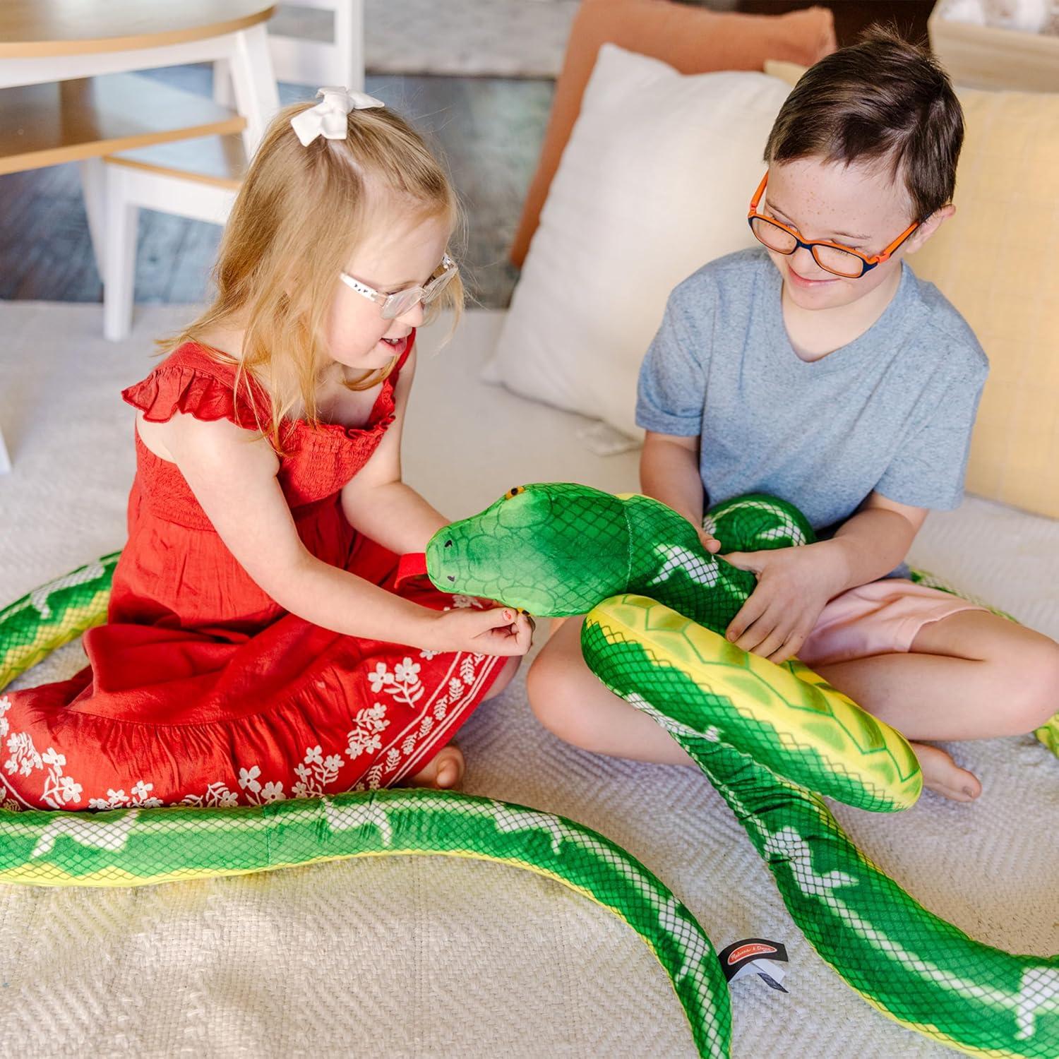 imageMelissa ampamp Doug Giant Boa Constrictor  Lifelike Stuffed Animal Snake Over 14 feet Long